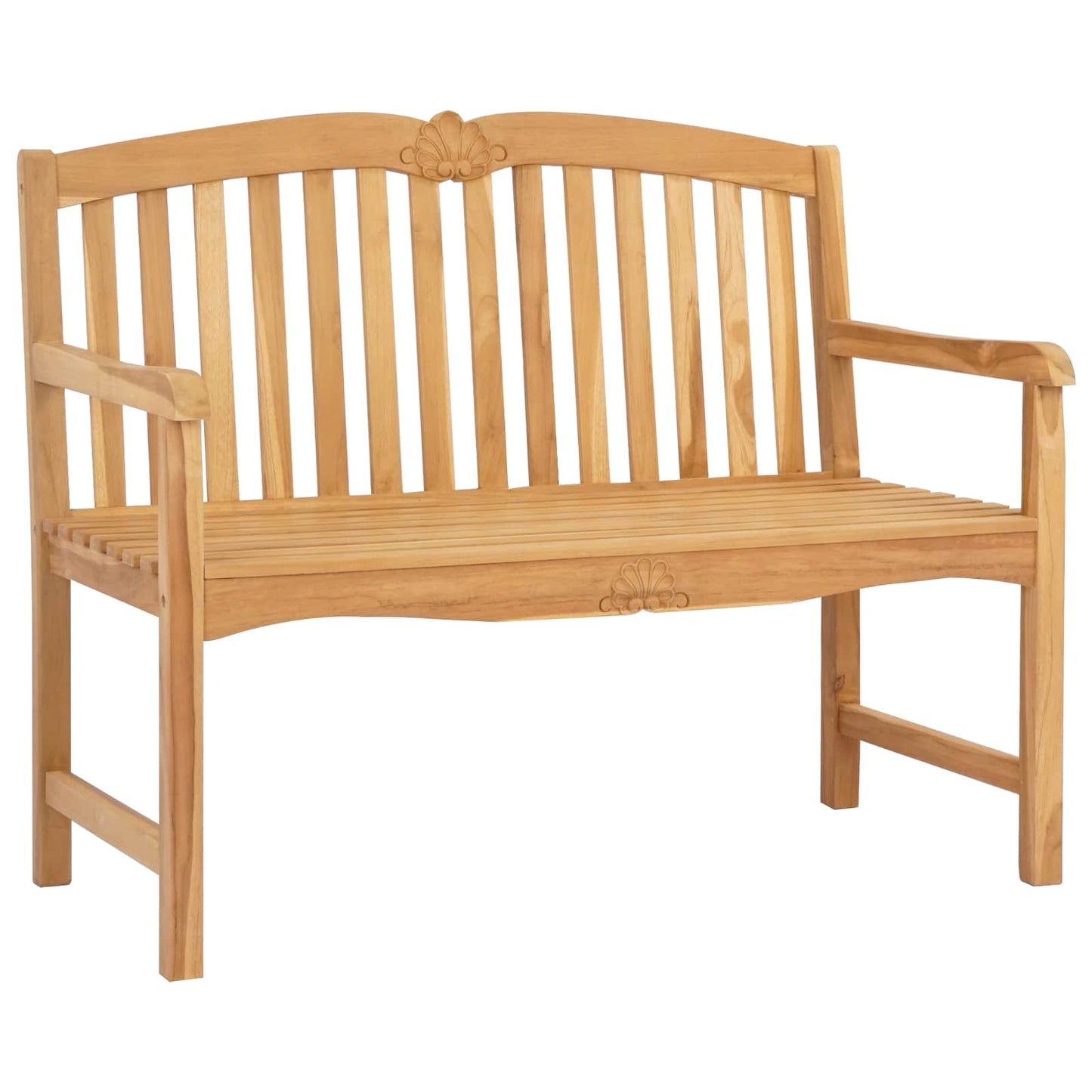 Handgefertigte Rosenbank 114 x 60 x 95 cm Massivholz Teak Natur