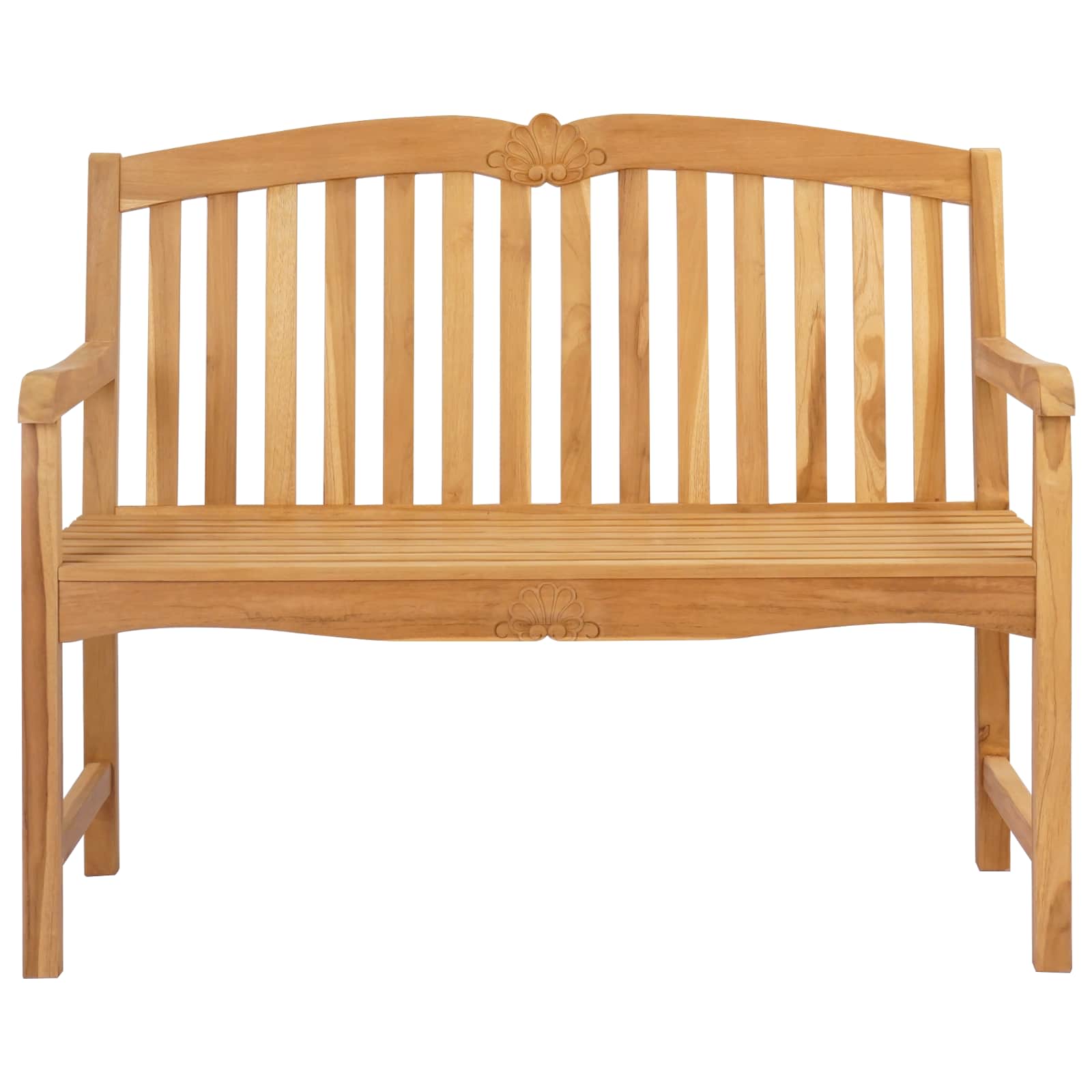 Handgefertigte Rosenbank 114 x 60 x 95 cm Massivholz Teak Natur