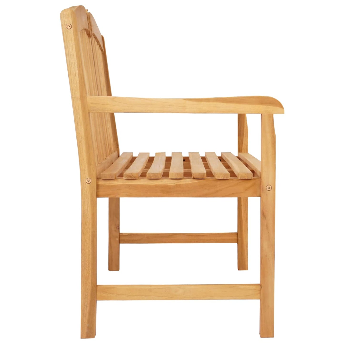 Handgefertigte Rosenbank 114 x 60 x 95 cm Massivholz Teak Natur