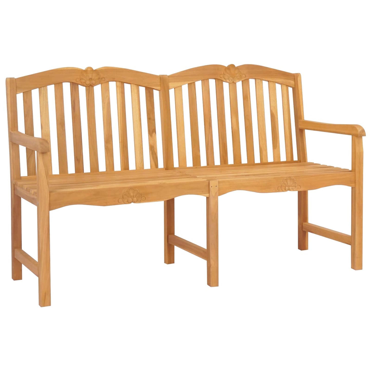 Handgeschnitzte Muschel-Bank 150 x 60,5 x 95 cm Massivholz Teak