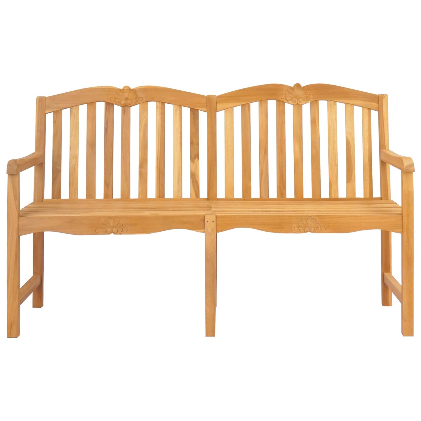 Handgeschnitzte Muschel-Bank 150 x 60,5 x 95 cm Massivholz Teak
