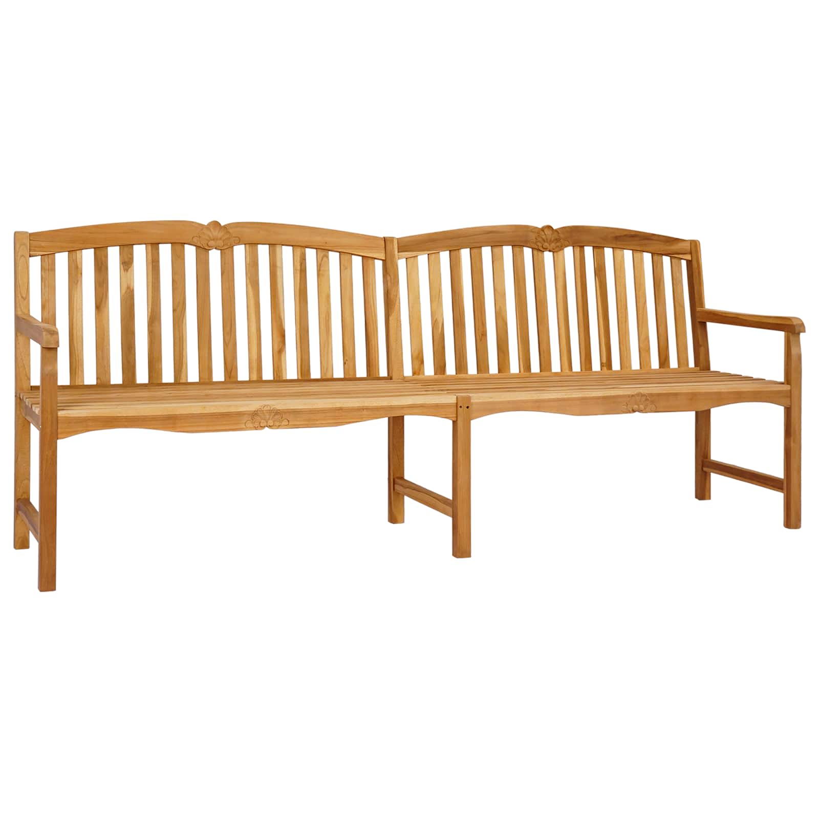 Handgefertigte Rosenbank 228 x 61 x 94,5 cm Massivholz Teak