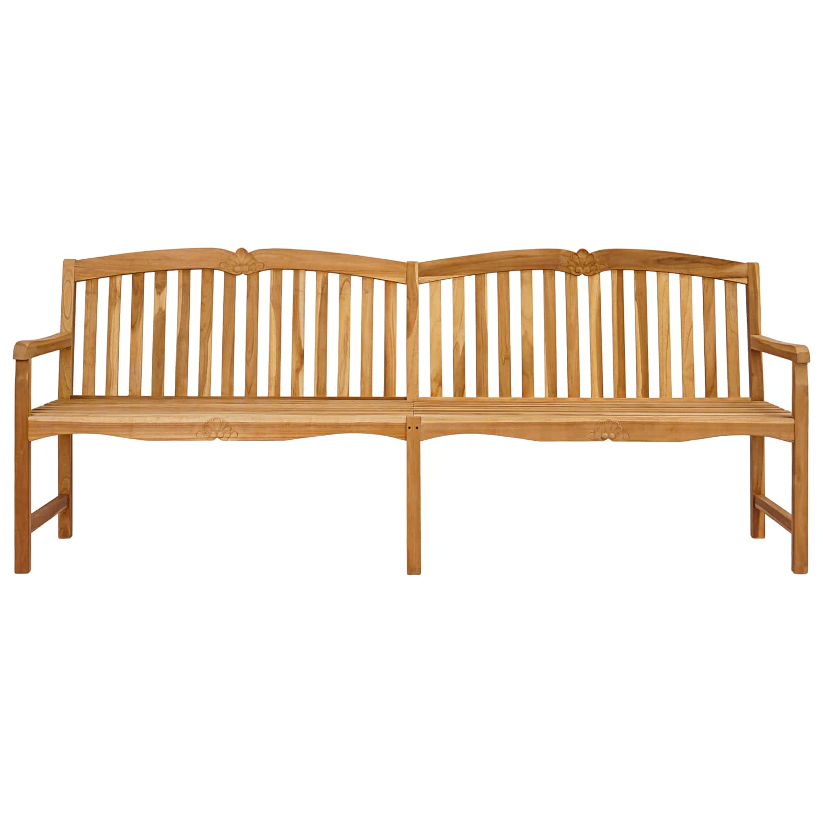 Handgefertigte Rosenbank 228 x 61 x 94,5 cm Massivholz Teak