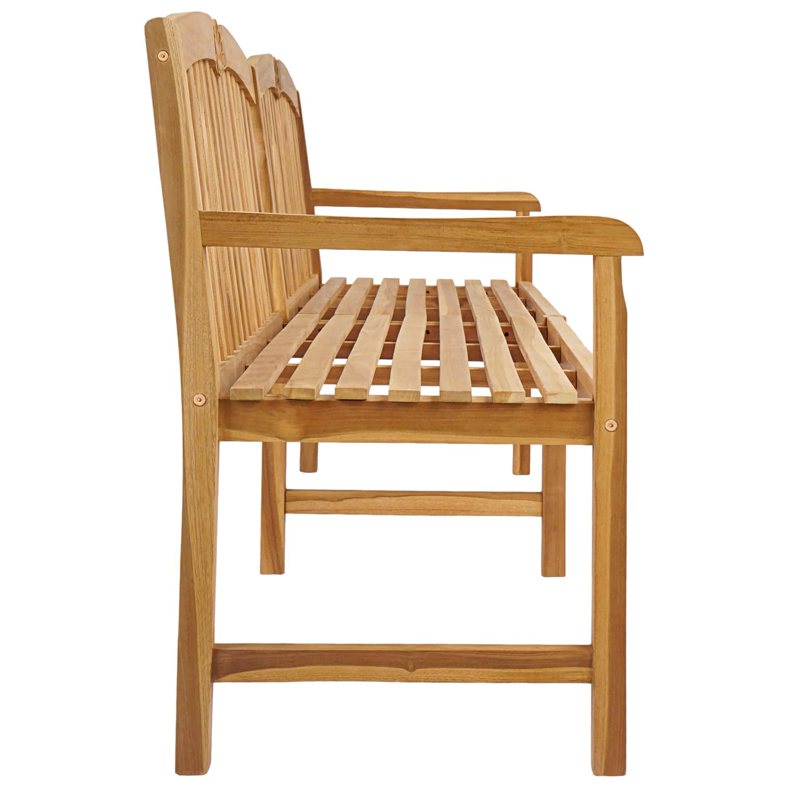 Handgefertigte Rosenbank 228 x 61 x 94,5 cm Massivholz Teak