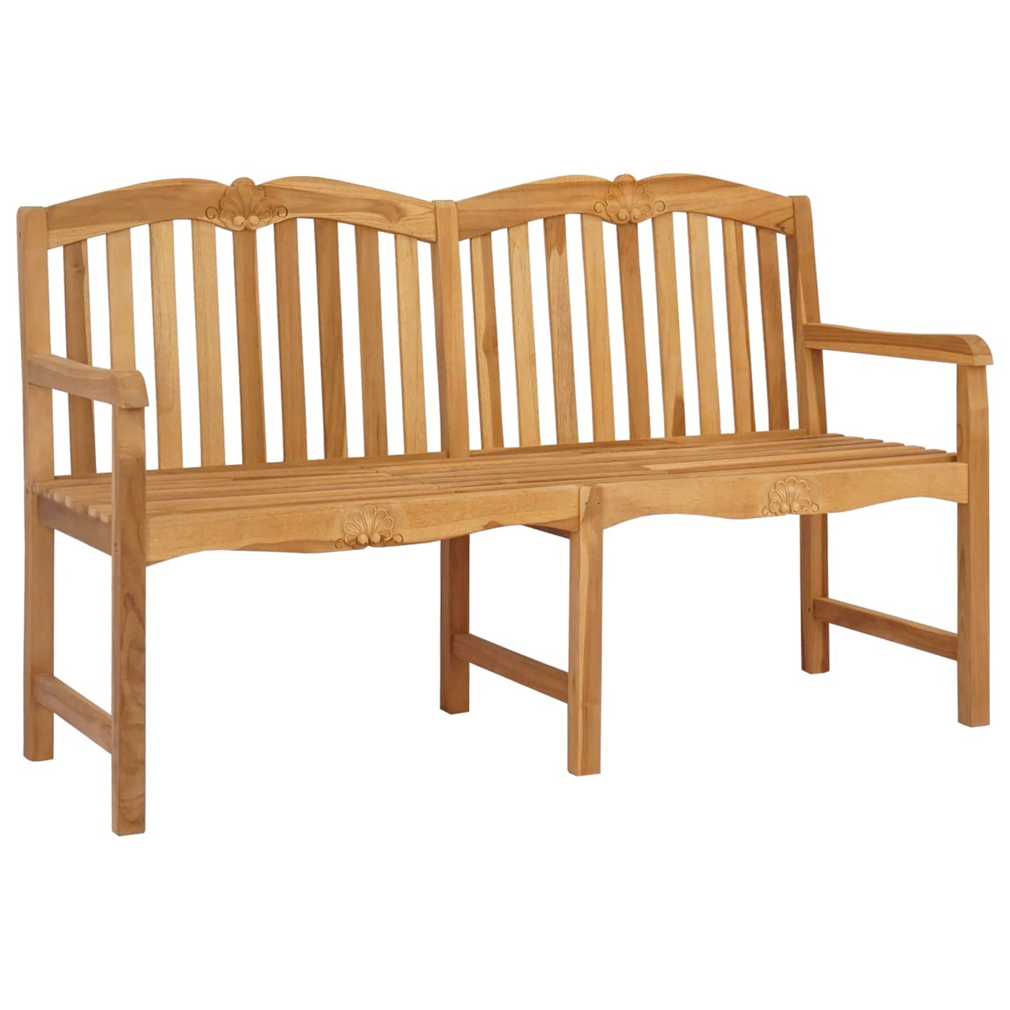 Handgefertigte Rosenbank 155 x 60 x 94 cm Massivholz Teak Natur