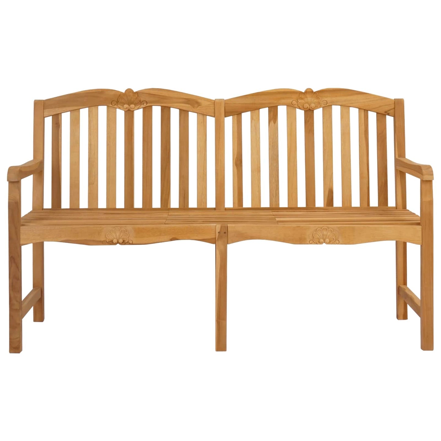 Handgefertigte Rosenbank 155 x 60 x 94 cm Massivholz Teak Natur
