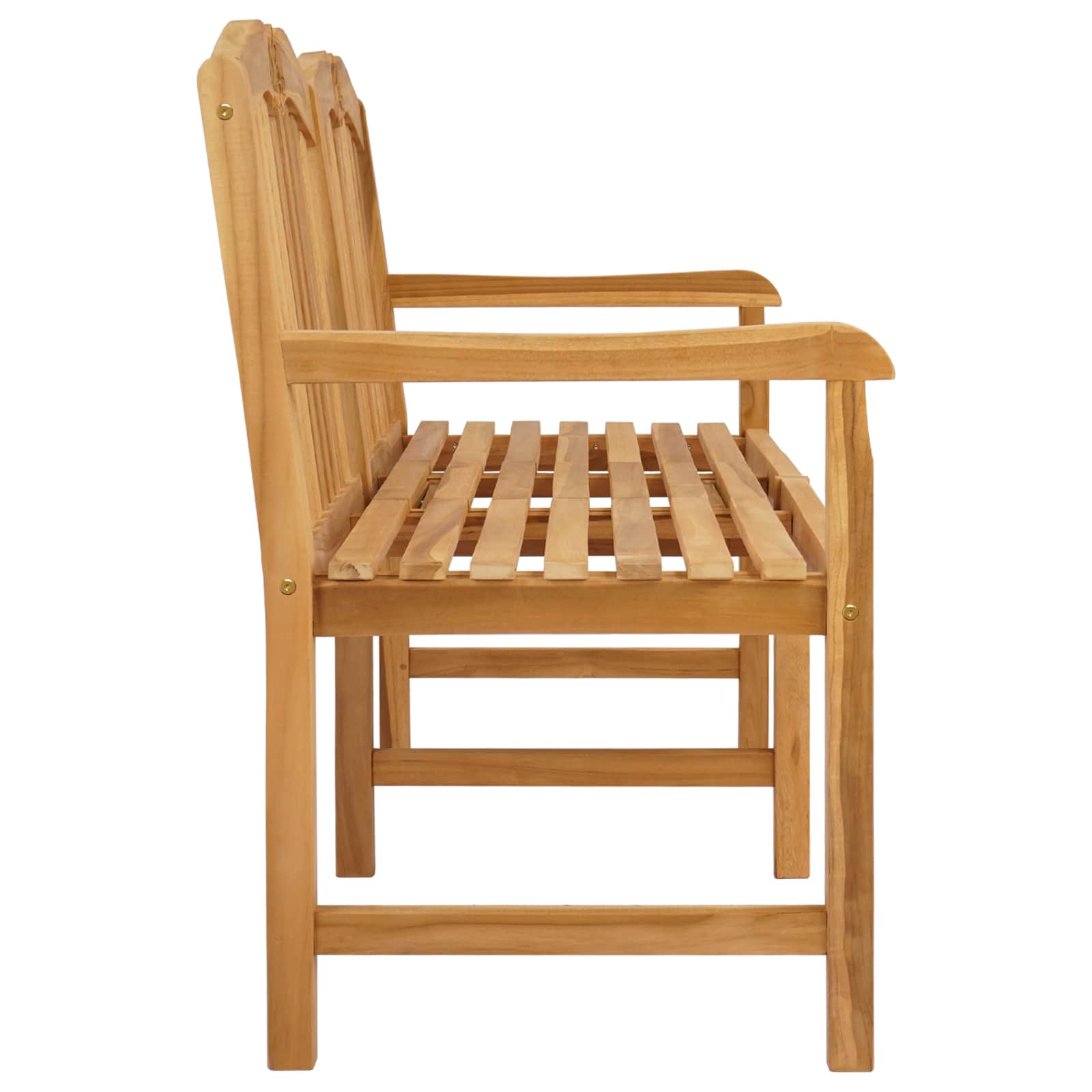 Handgefertigte Rosenbank 155 x 60 x 94 cm Massivholz Teak Natur