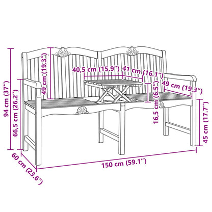 Handgeschnitzte Muschel-Bank 155 x 60 x 94 cm Massivholz Teak