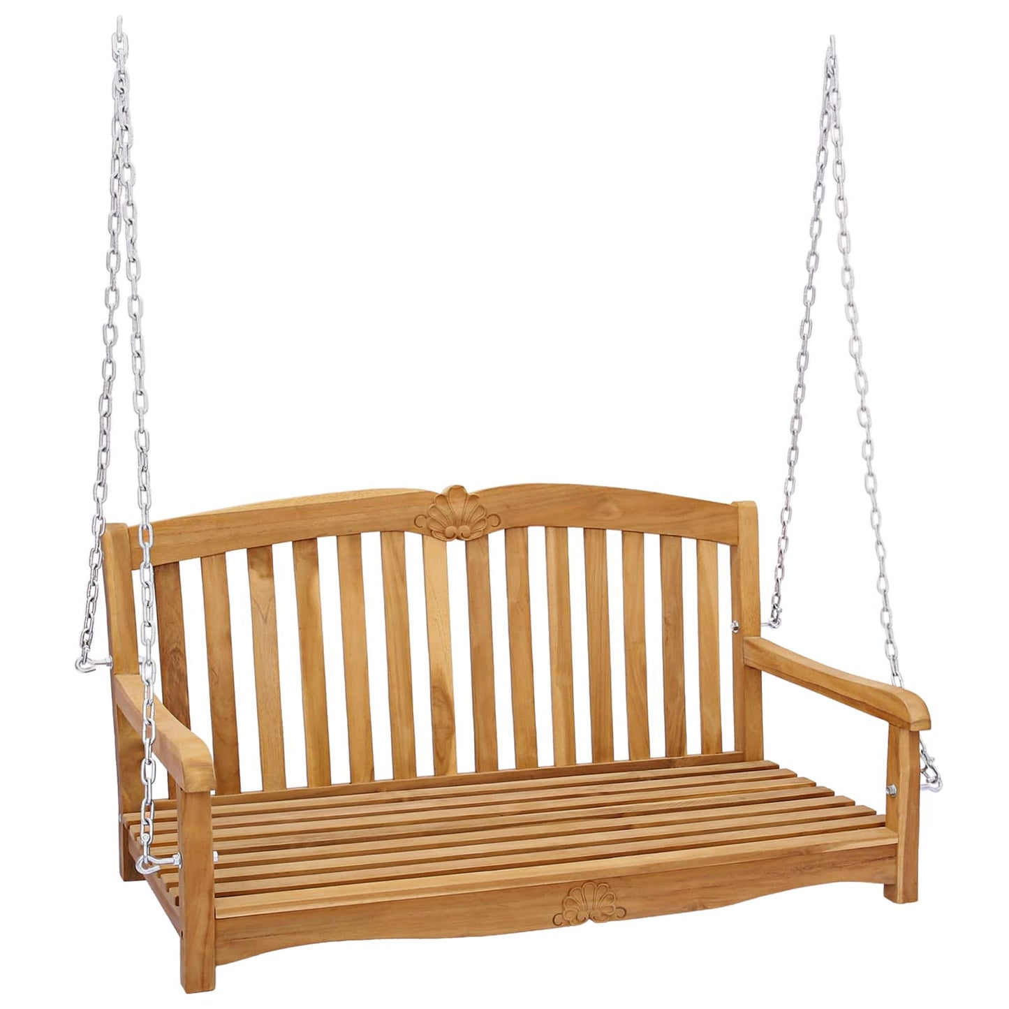 Schaukelbank 114 x 60 x 60,5 cm Massivholz Teak Natur