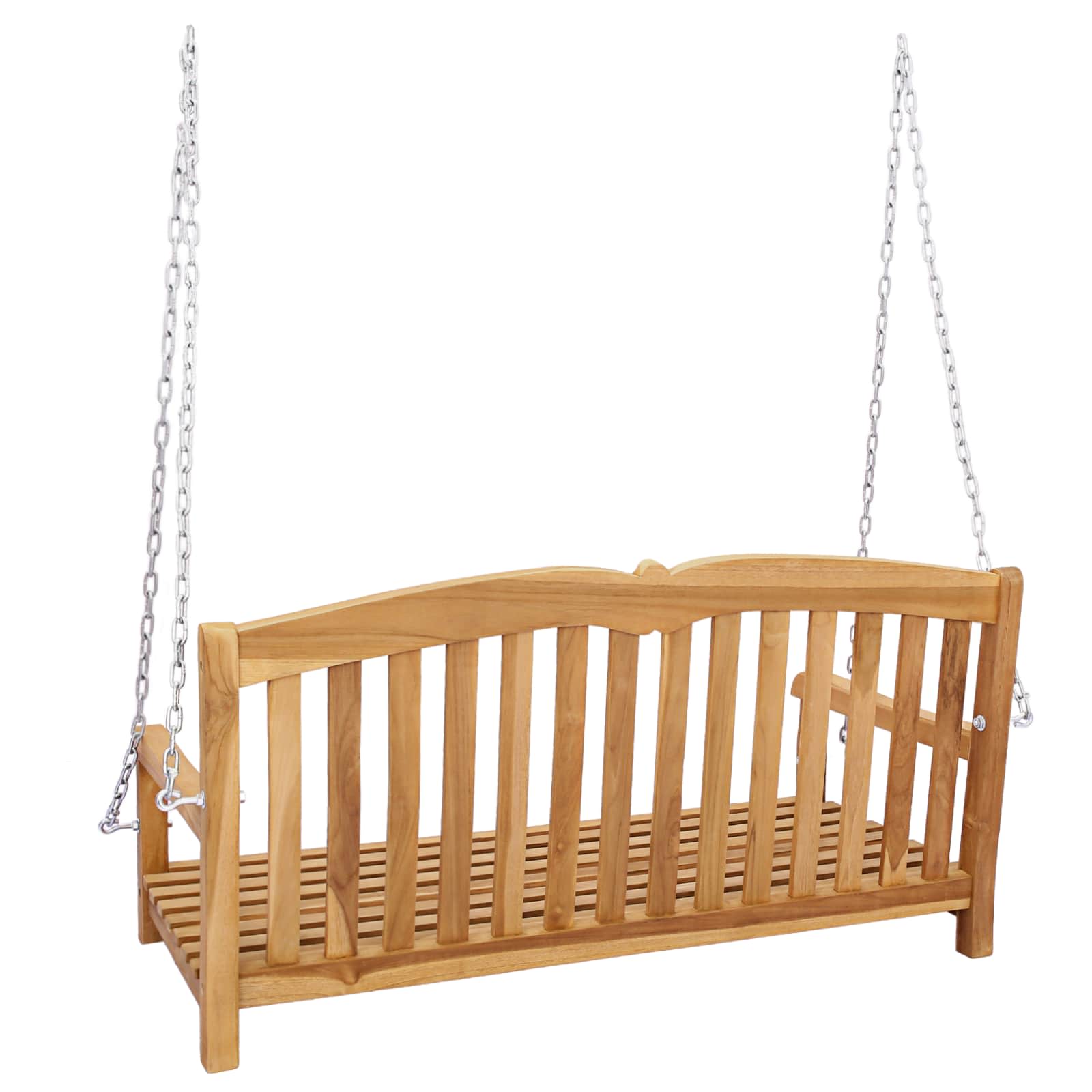 Schaukelbank 114 x 60 x 60,5 cm Massivholz Teak Natur