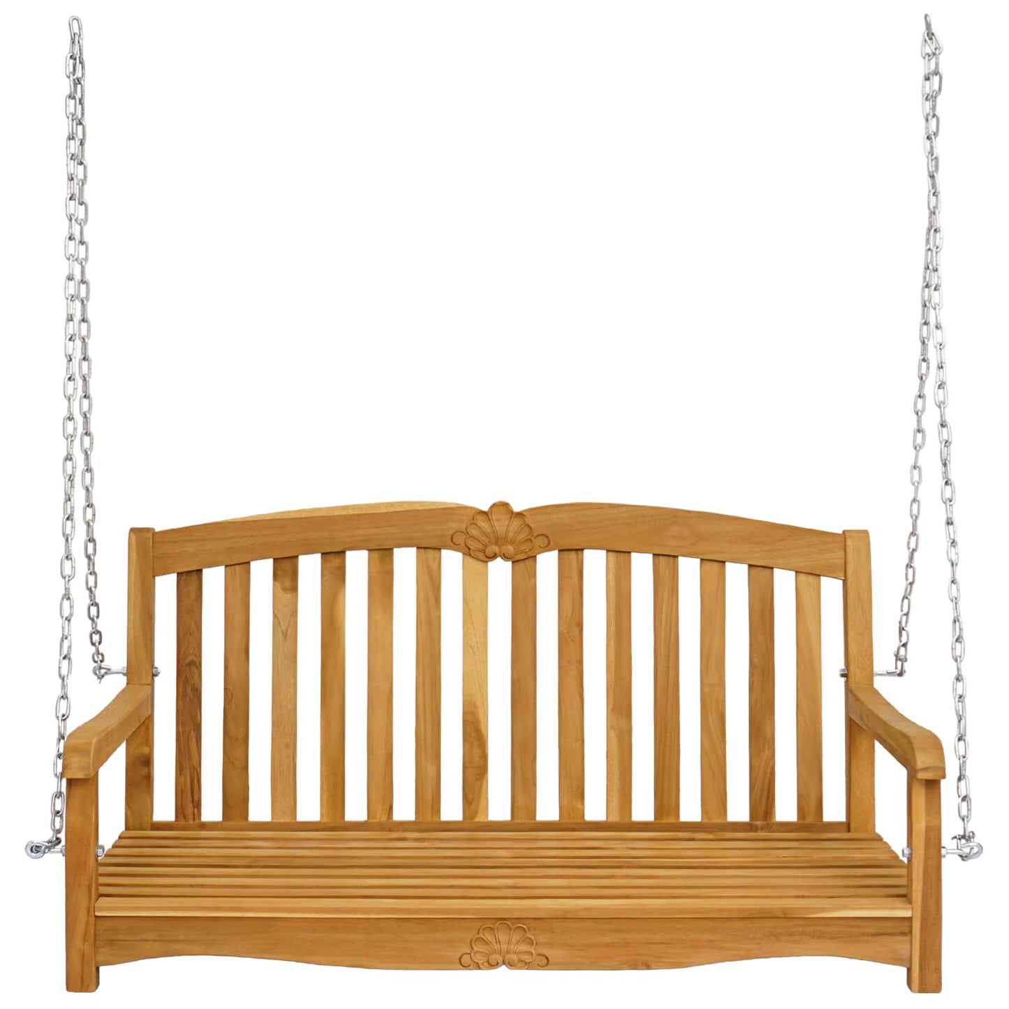 Schaukelbank 114 x 60 x 60,5 cm Massivholz Teak Natur