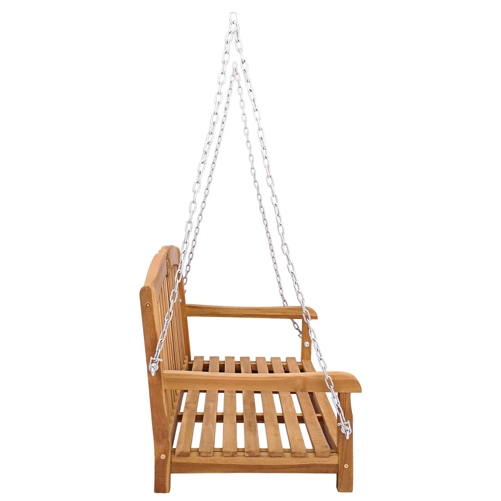Schaukelbank 114 x 60 x 60,5 cm Massivholz Teak Natur