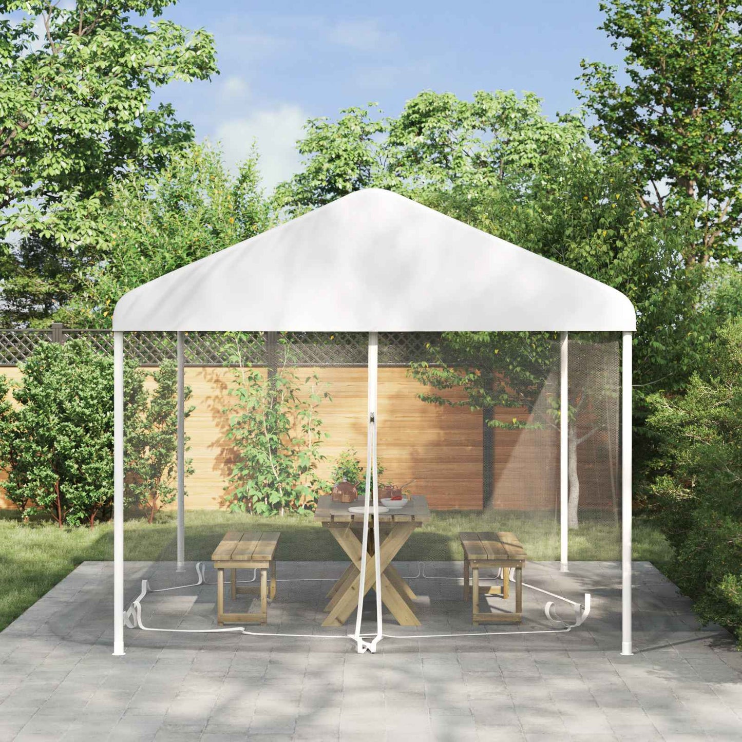 Moskito-Netz für Pavillon 220 Mesh Weiß 3,6 x 3 x 2 cm