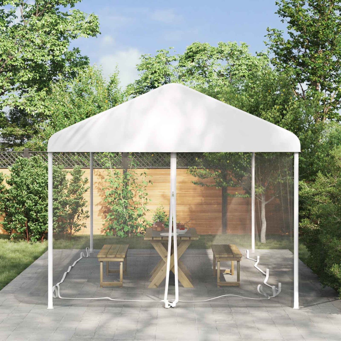 Moskito-Netz für Pavillon 220 Mesh Weiß 6 x 3 x 2 m Polyester