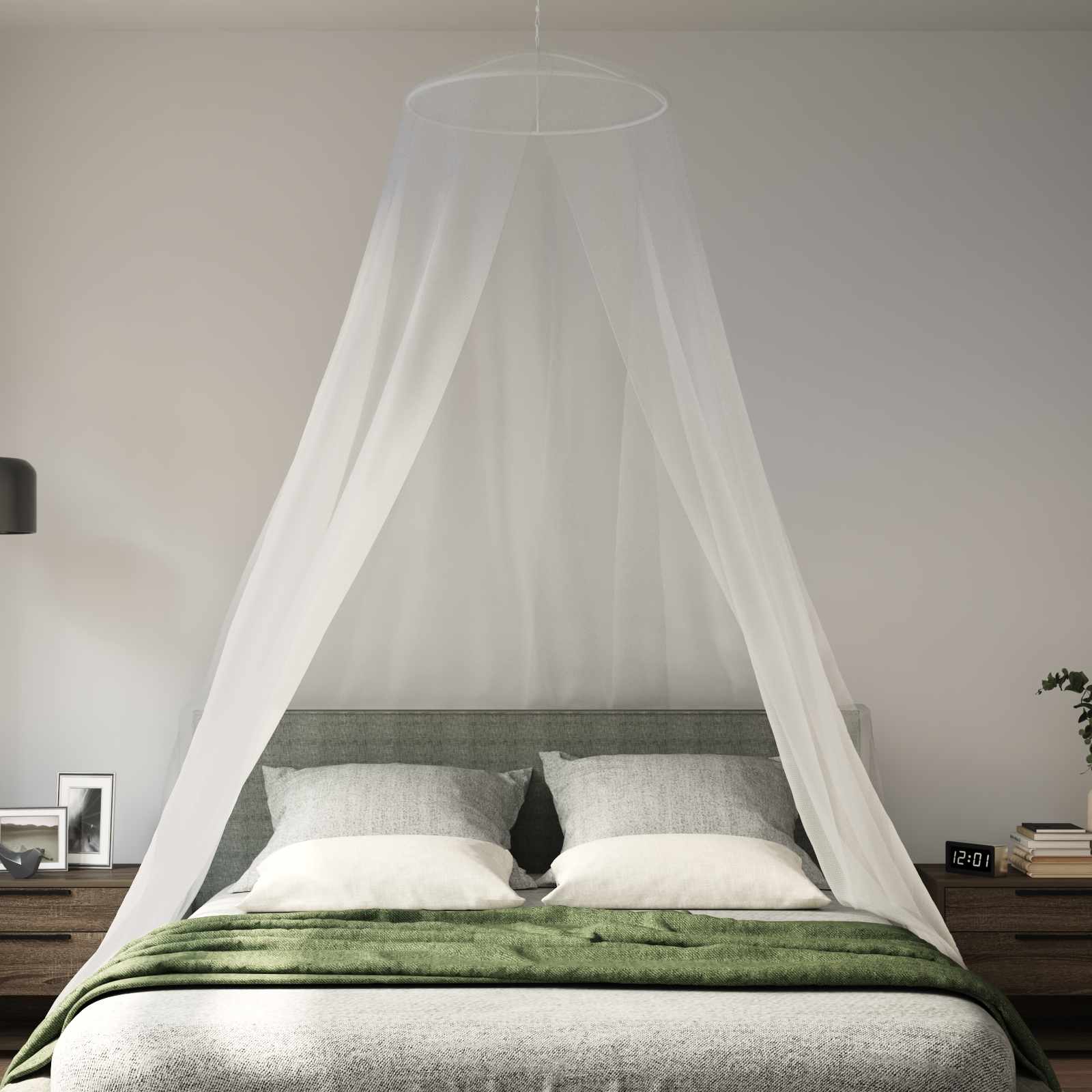 Moskito-Netz für das Bett 3 Stk. 156 Mesh Weiß ⌀56 x 220 cm
