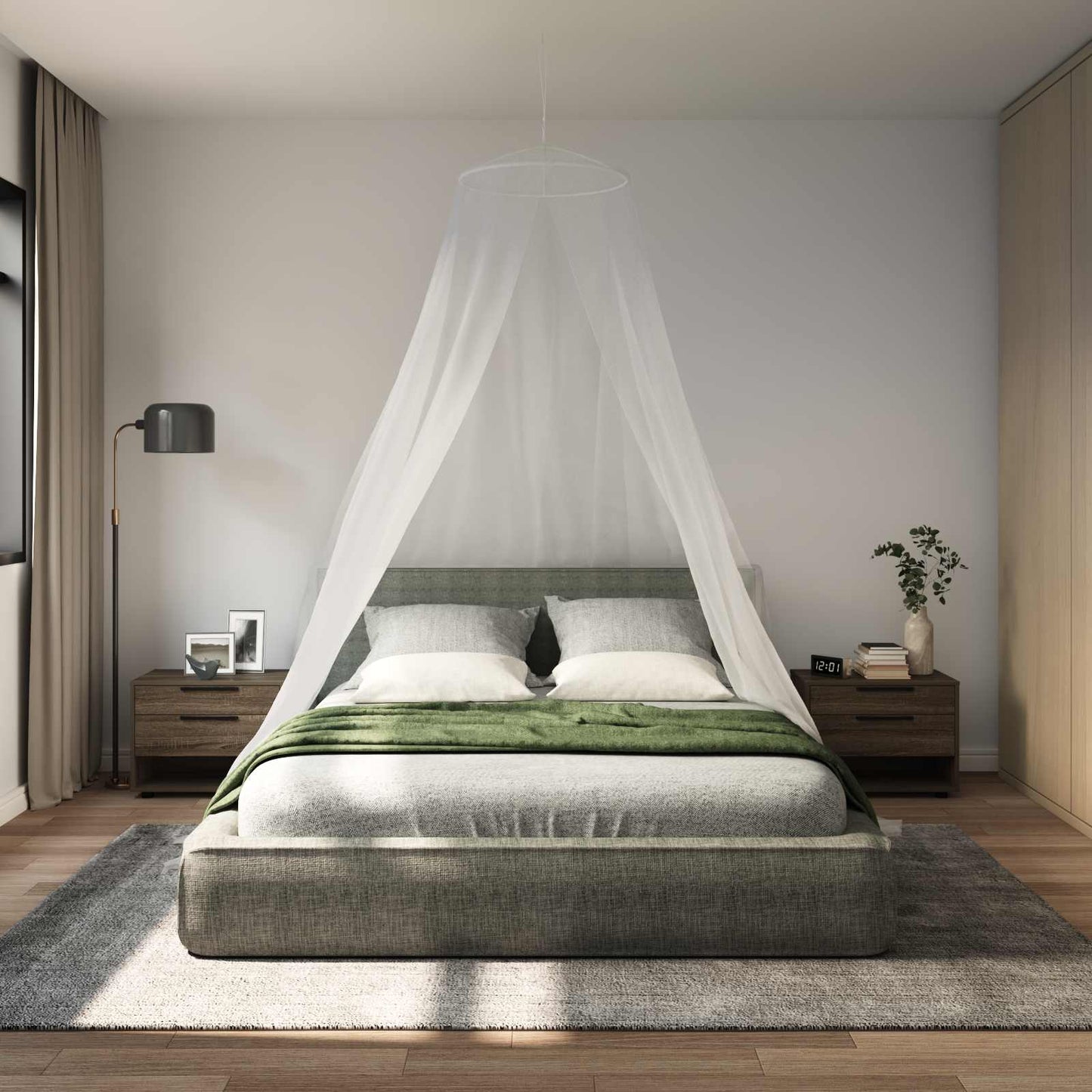 Moskito-Netz für das Bett 3 Stk. 156 Mesh Weiß ⌀56 x 220 cm