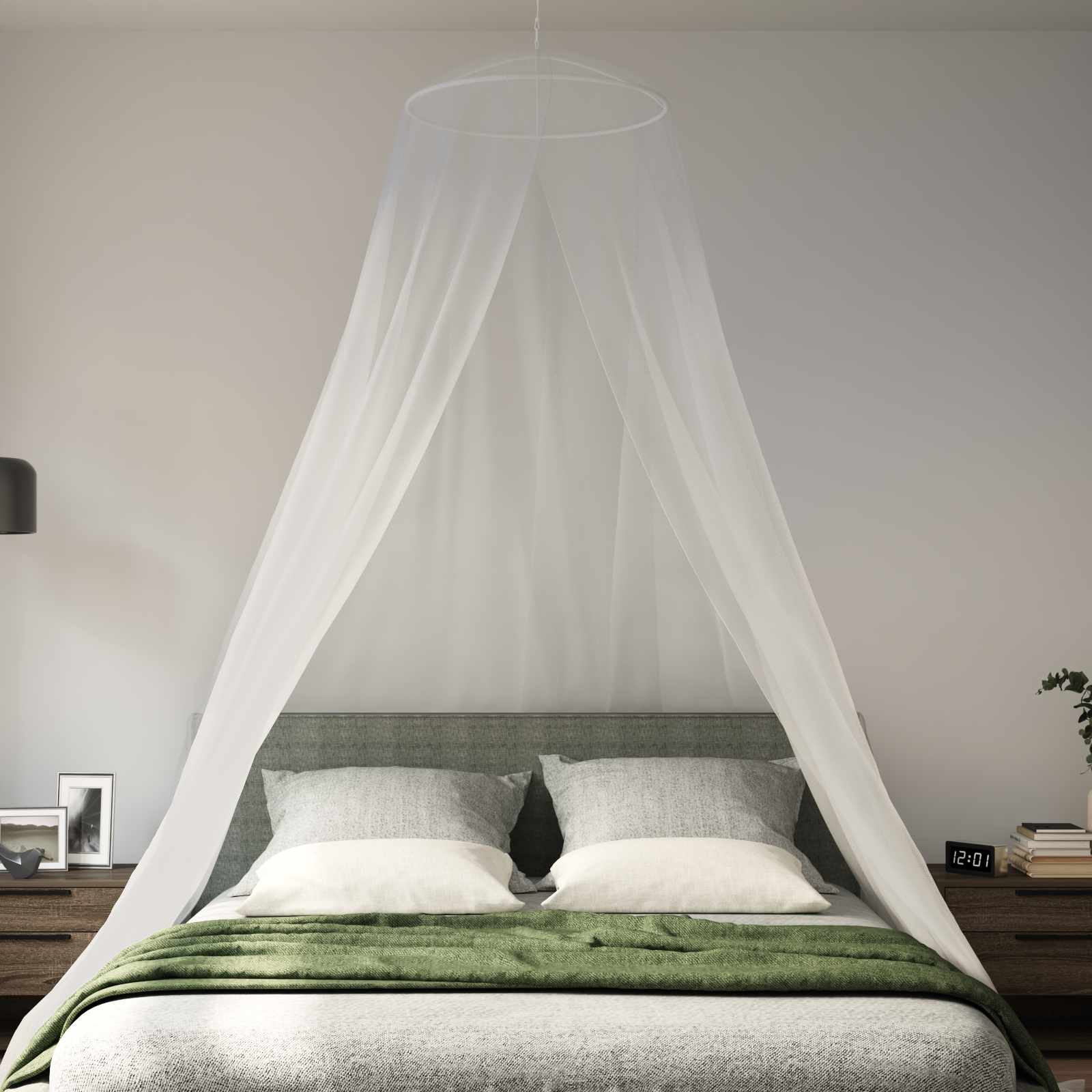Moskito-Netz für das Bett 3 stk. 156 Mesh Weiß ⌀56 x 220 cm