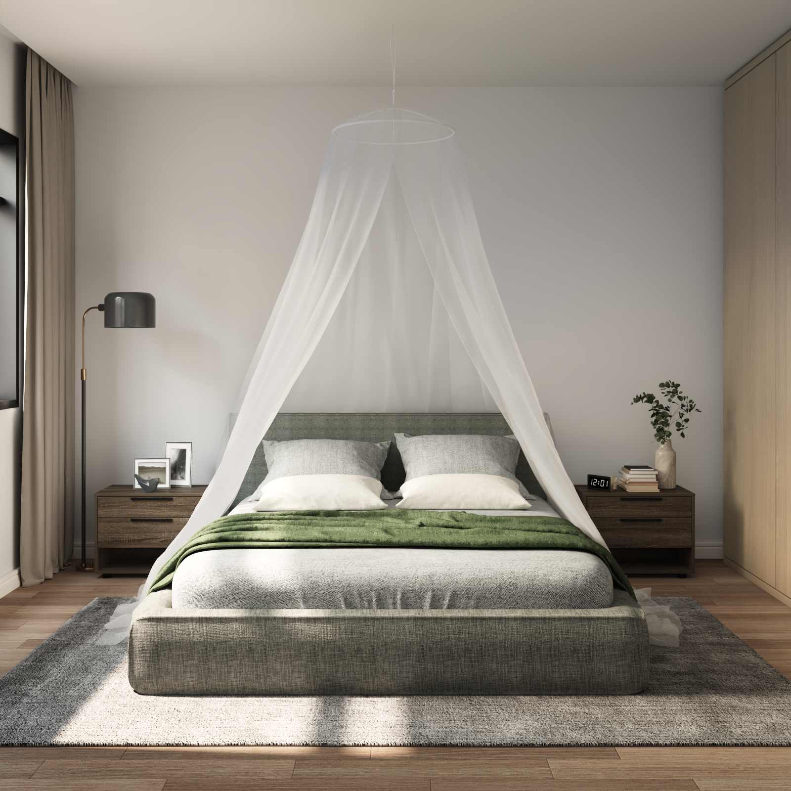 Moskito-Netz für das Bett 3 stk. 156 Mesh Weiß ⌀56 x 220 cm
