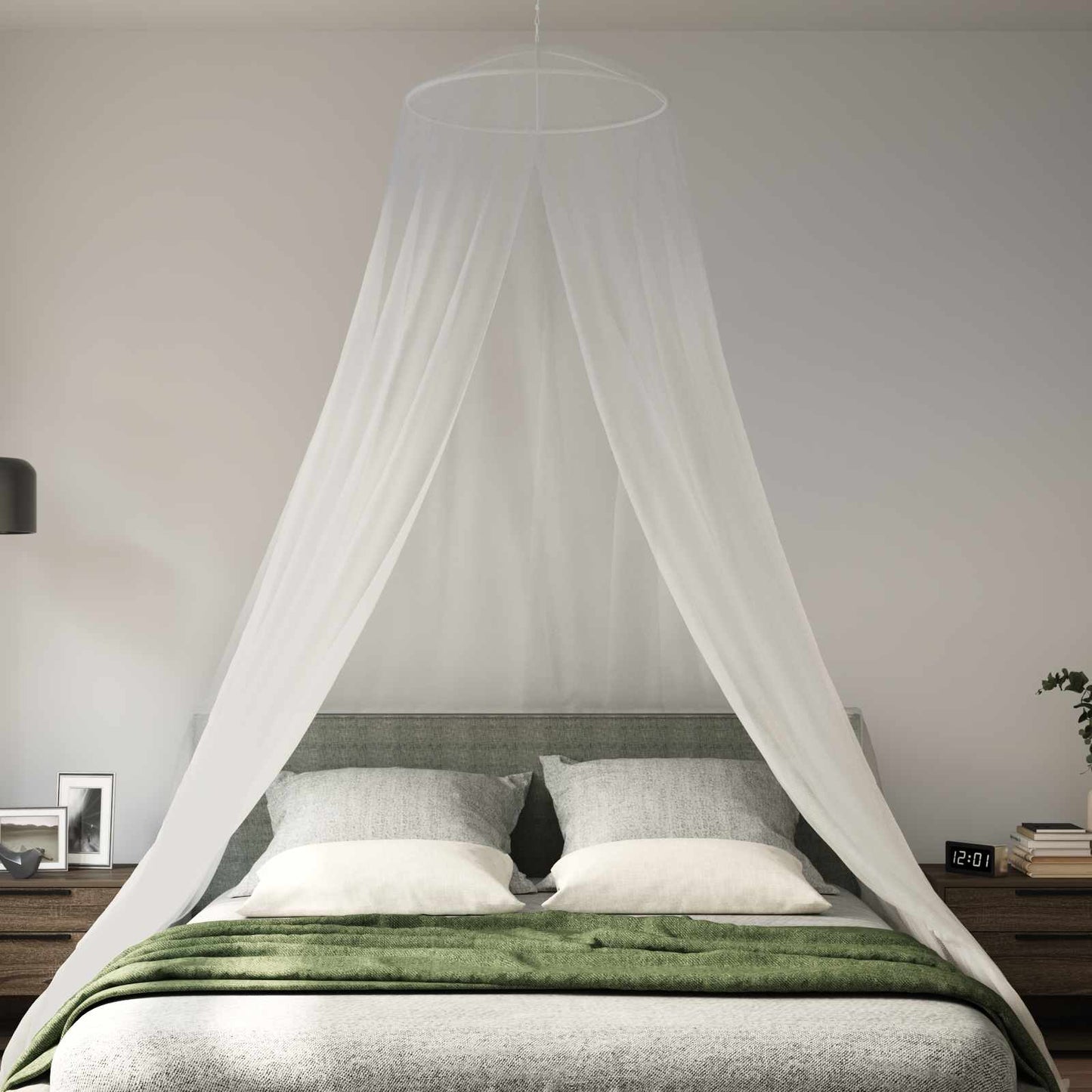 Moskito-Netz für das Bett 3 stk. 156 Mesh Weiß ⌀56 x 220 cm