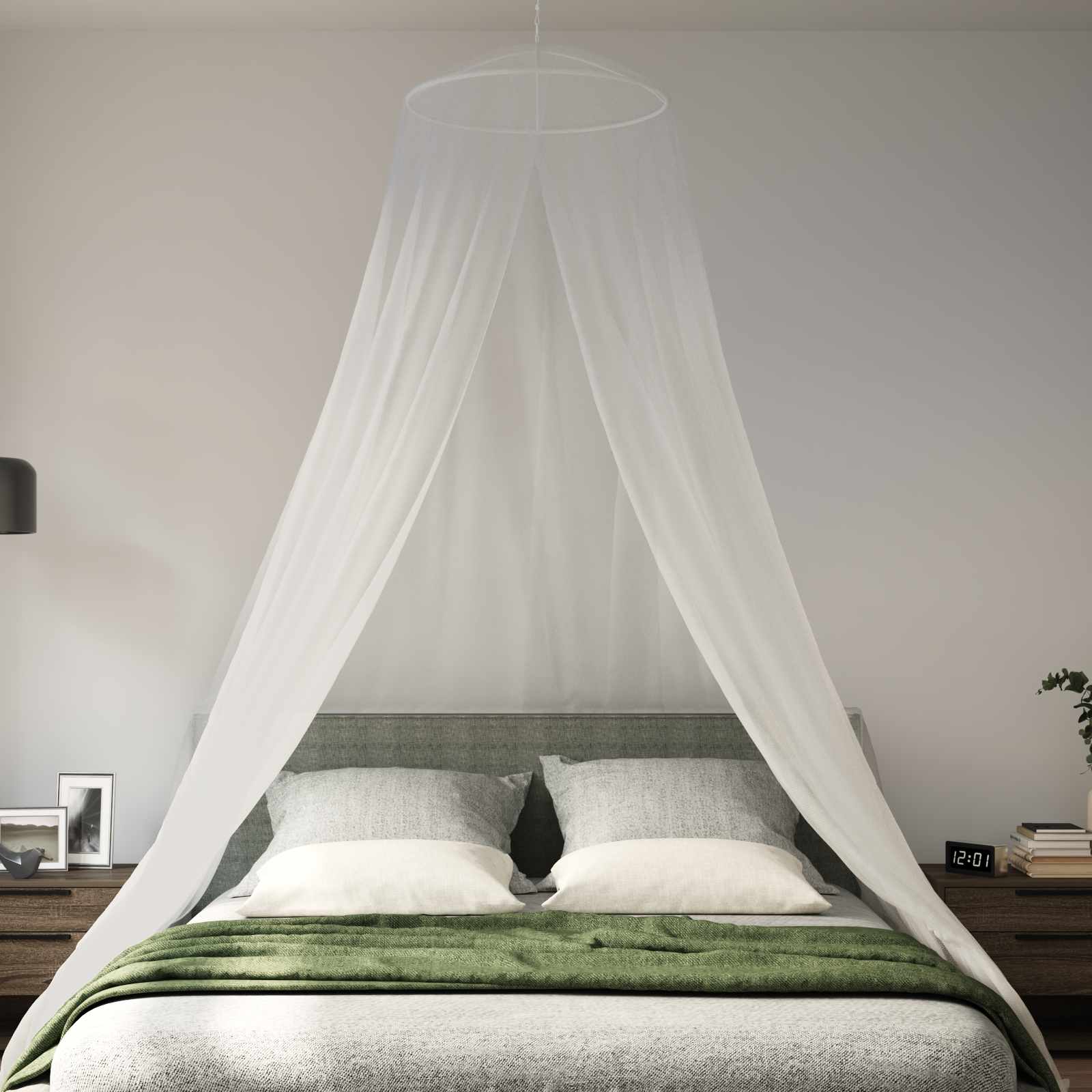 Moskito-Netz für das Bett 3 stk. 156 Mesh Weiß ⌀56 x 220 cm