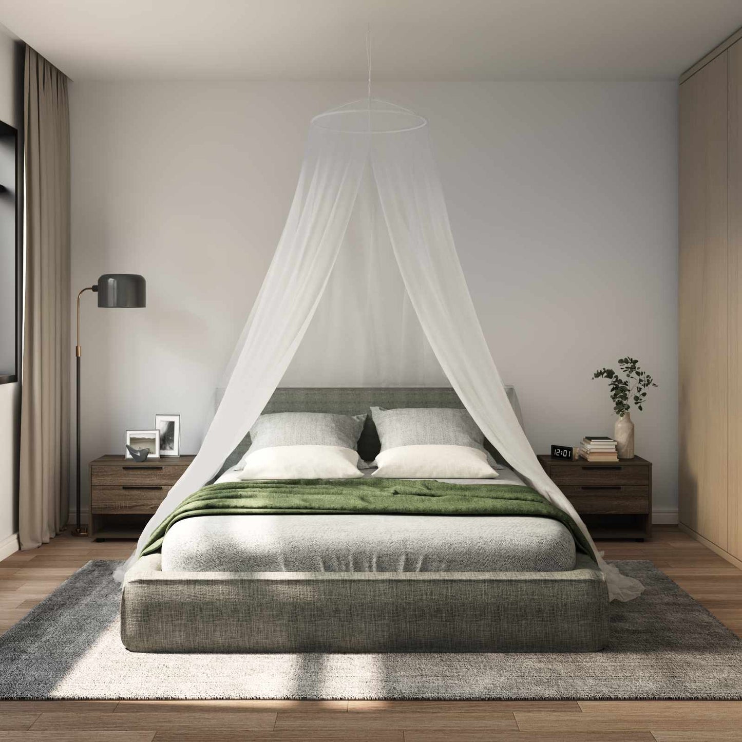 Moskito-Netz für das Bett 3 stk. 156 Mesh Weiß ⌀56 x 220 cm
