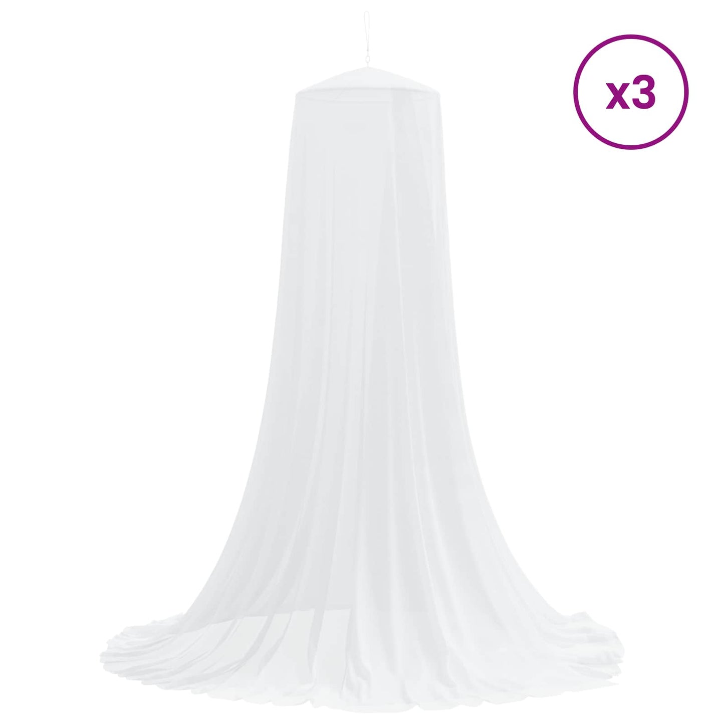 Moskito-Netz für das Bett 3 stk. 156 Mesh Weiß ⌀56 x 220 cm