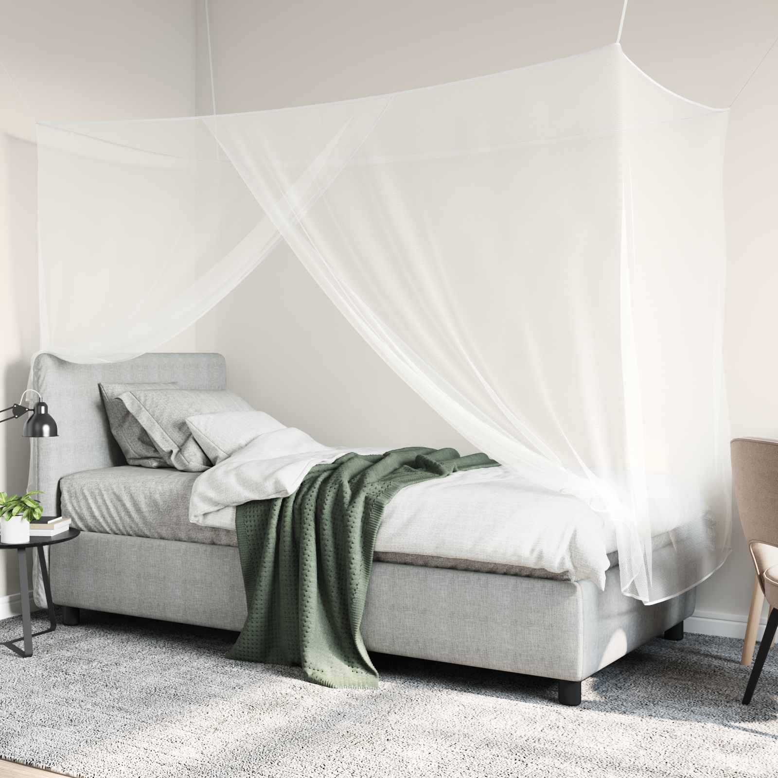 Moskito-Netz für das Bett 3 stk. 156 Mesh Weiß Polyester