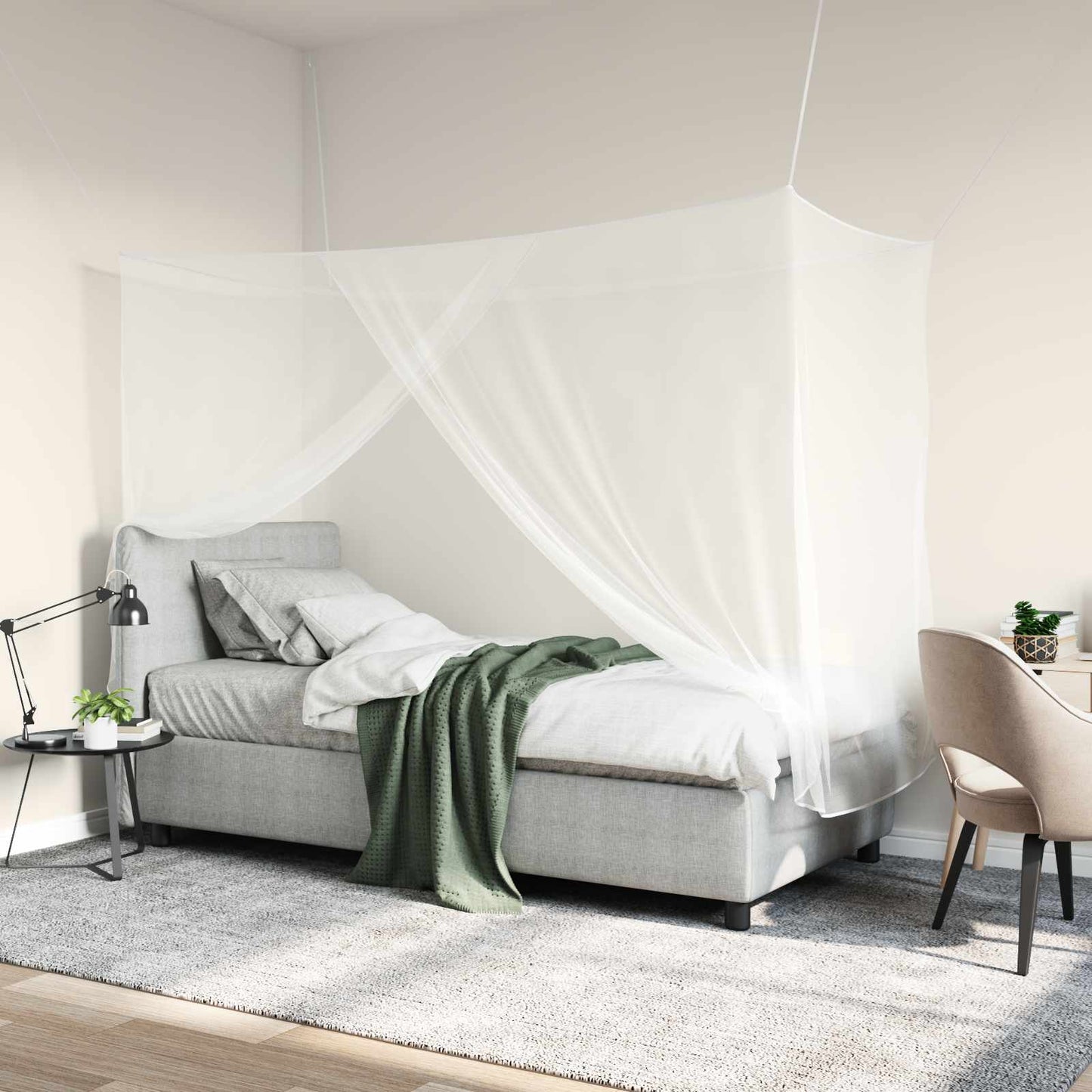 Moskito-Netz für das Bett 3 stk. 156 Mesh Weiß Polyester