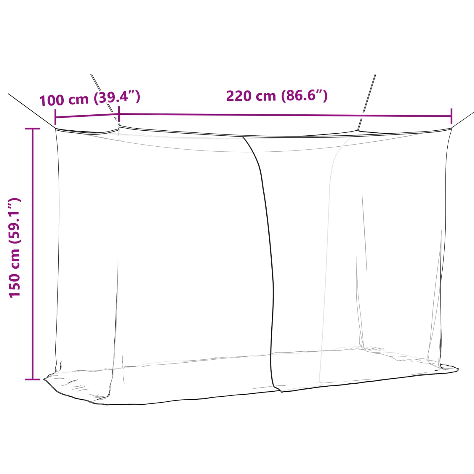 Moskito-Netz für das Bett 3 stk. 156 Mesh Weiß Polyester