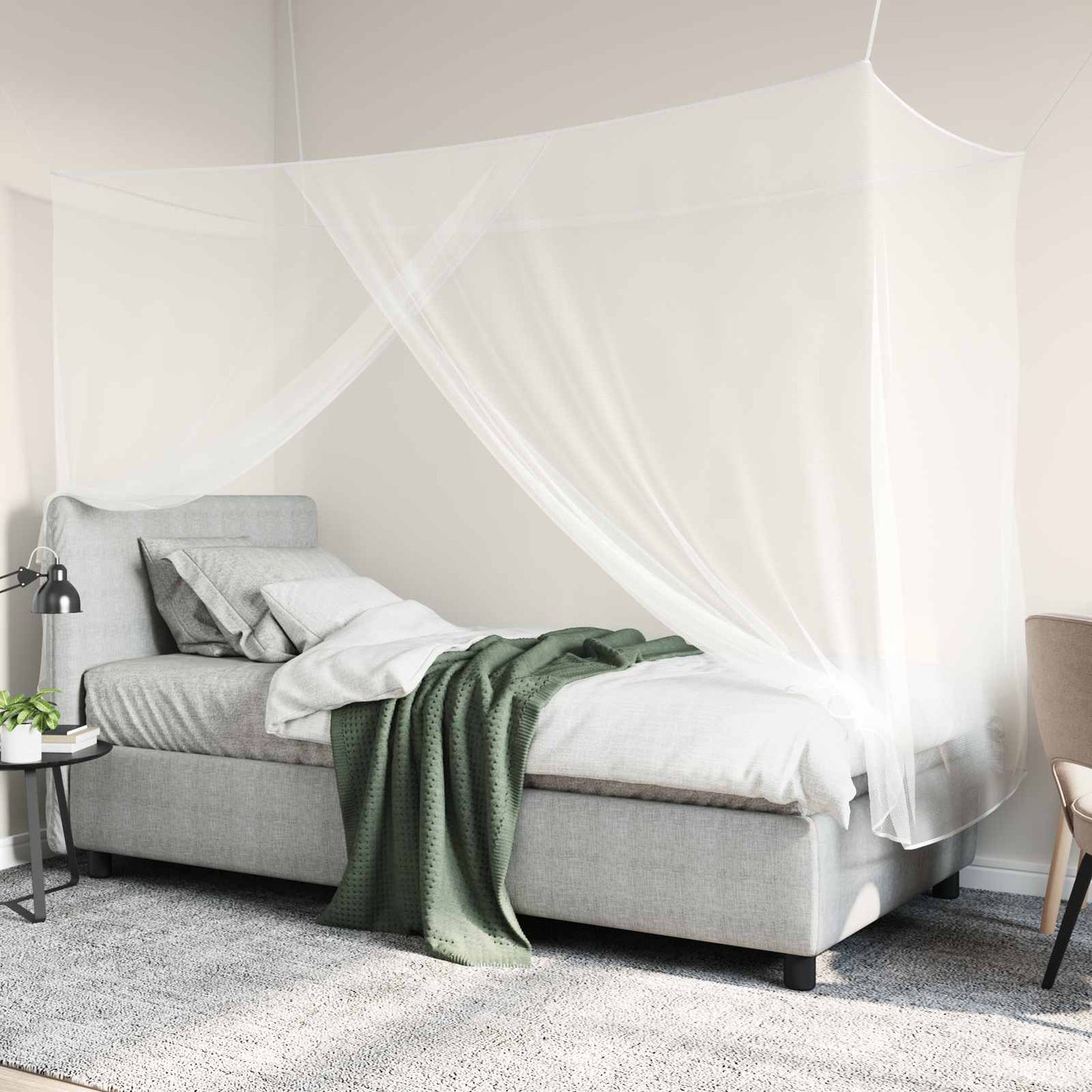 Moskito-Netz für das Bett 3 stk. 156 Mesh Weiß Polyester