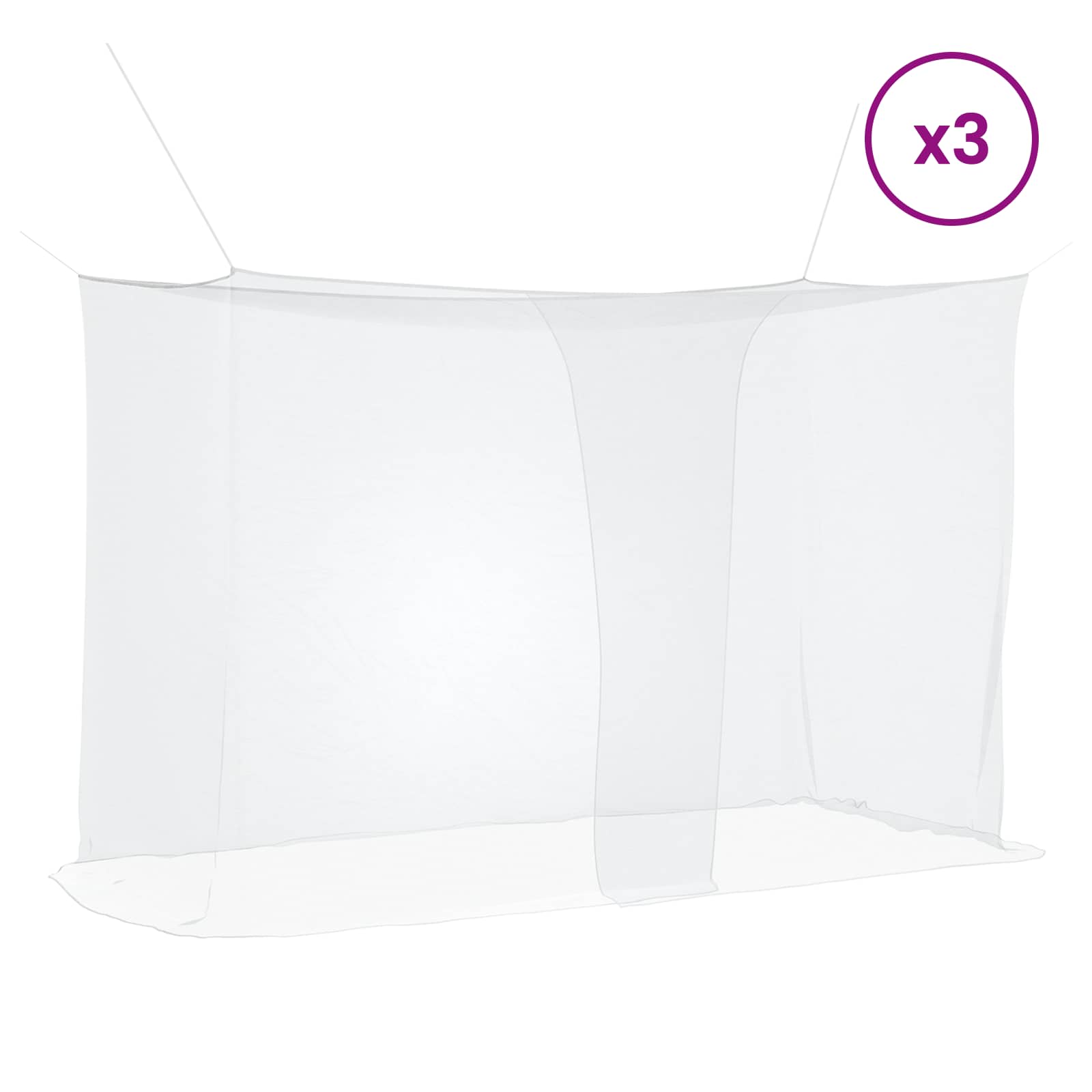 Moskito-Netz für das Bett 3 stk. 156 Mesh Weiß Polyester