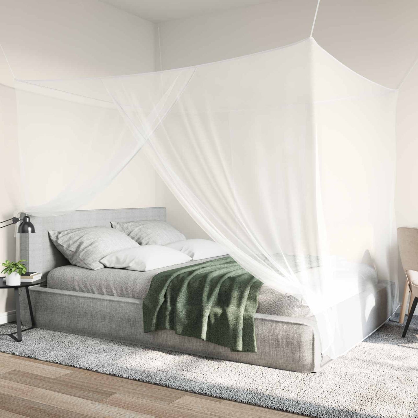 Moskito-Netz für das Bett 3 stk. 156 Mesh Weiß Polyester