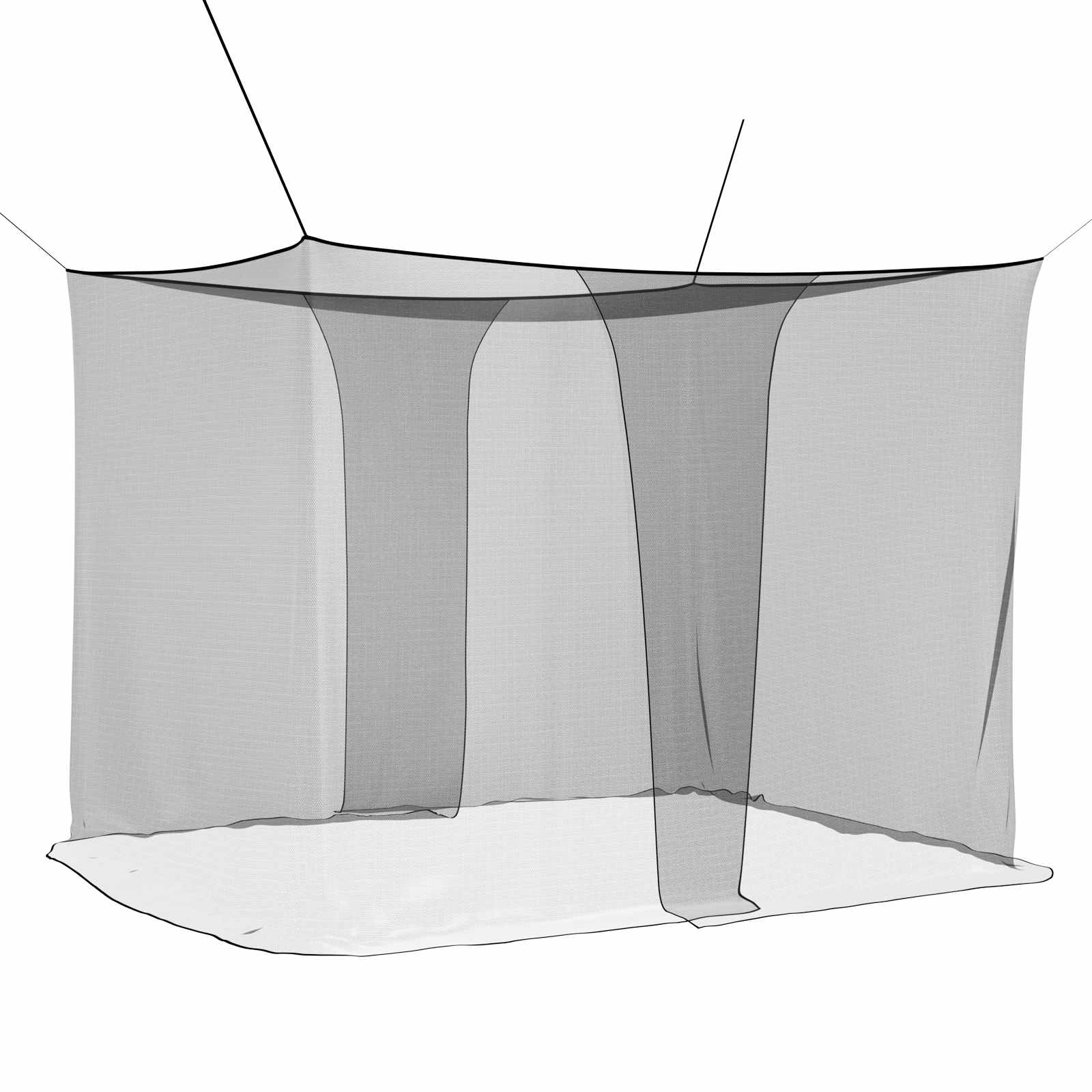 Moskito-Netz für das Bett 3 stk. 156 Mesh Schwarz Polyester
