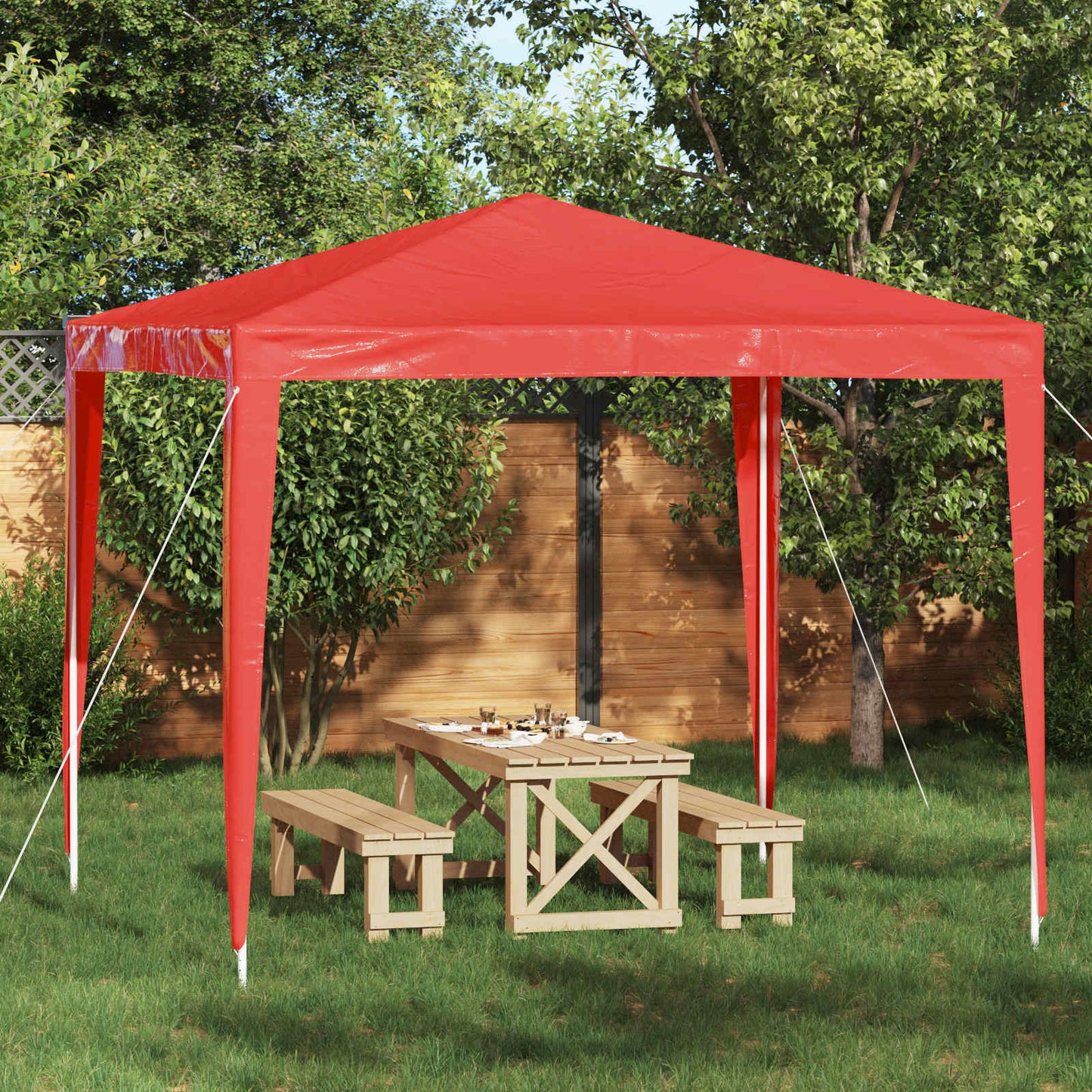 Party-Zelt 250 x 250 x 240 cm Rot PE and Steel