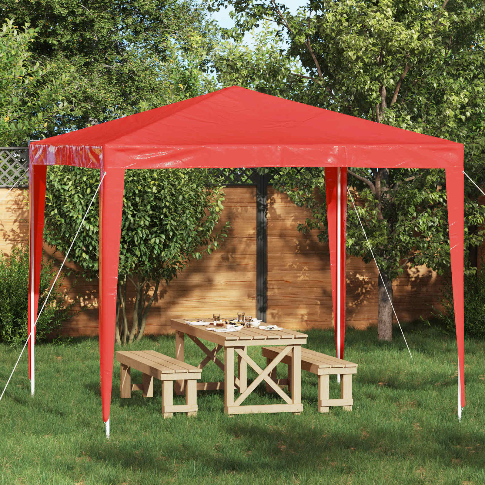 Party-Zelt 250 x 250 x 240 cm Rot PE and Steel