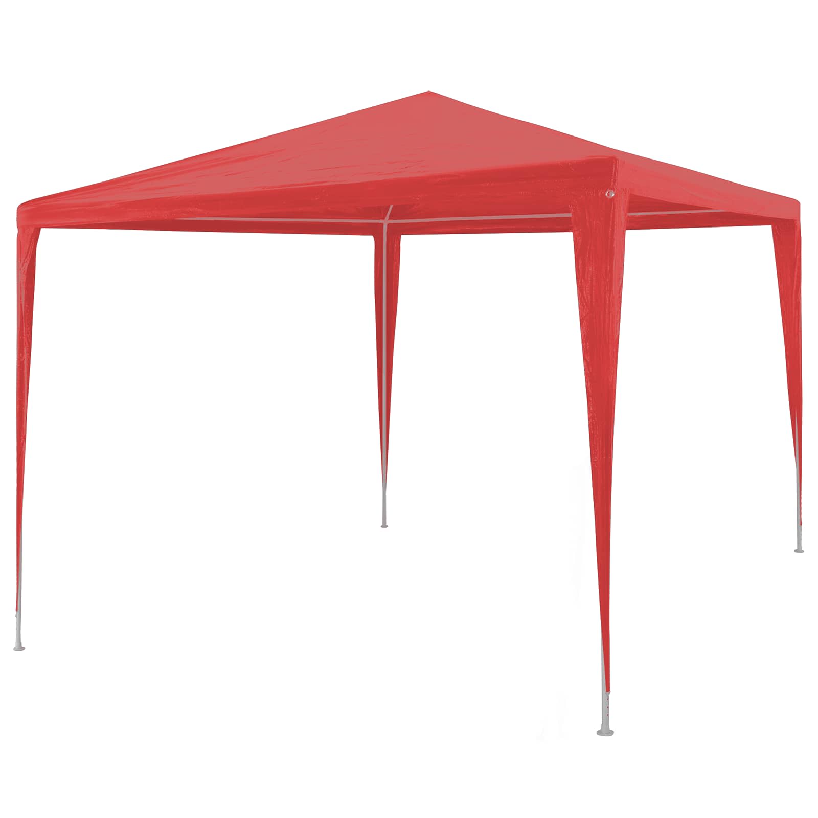 Party-Zelt Rot 300 x 300 x 255 cm PE und Stahl