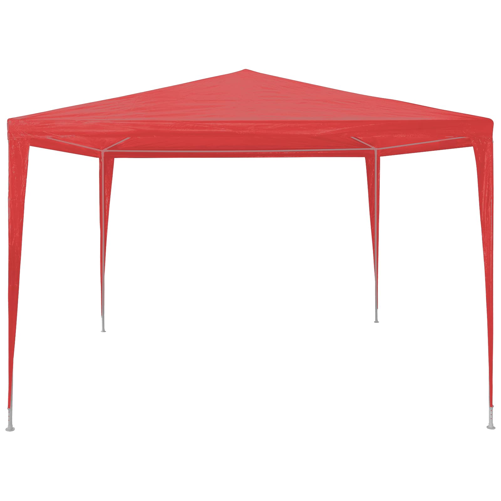 Party-Zelt Rot 300 x 300 x 255 cm PE und Stahl