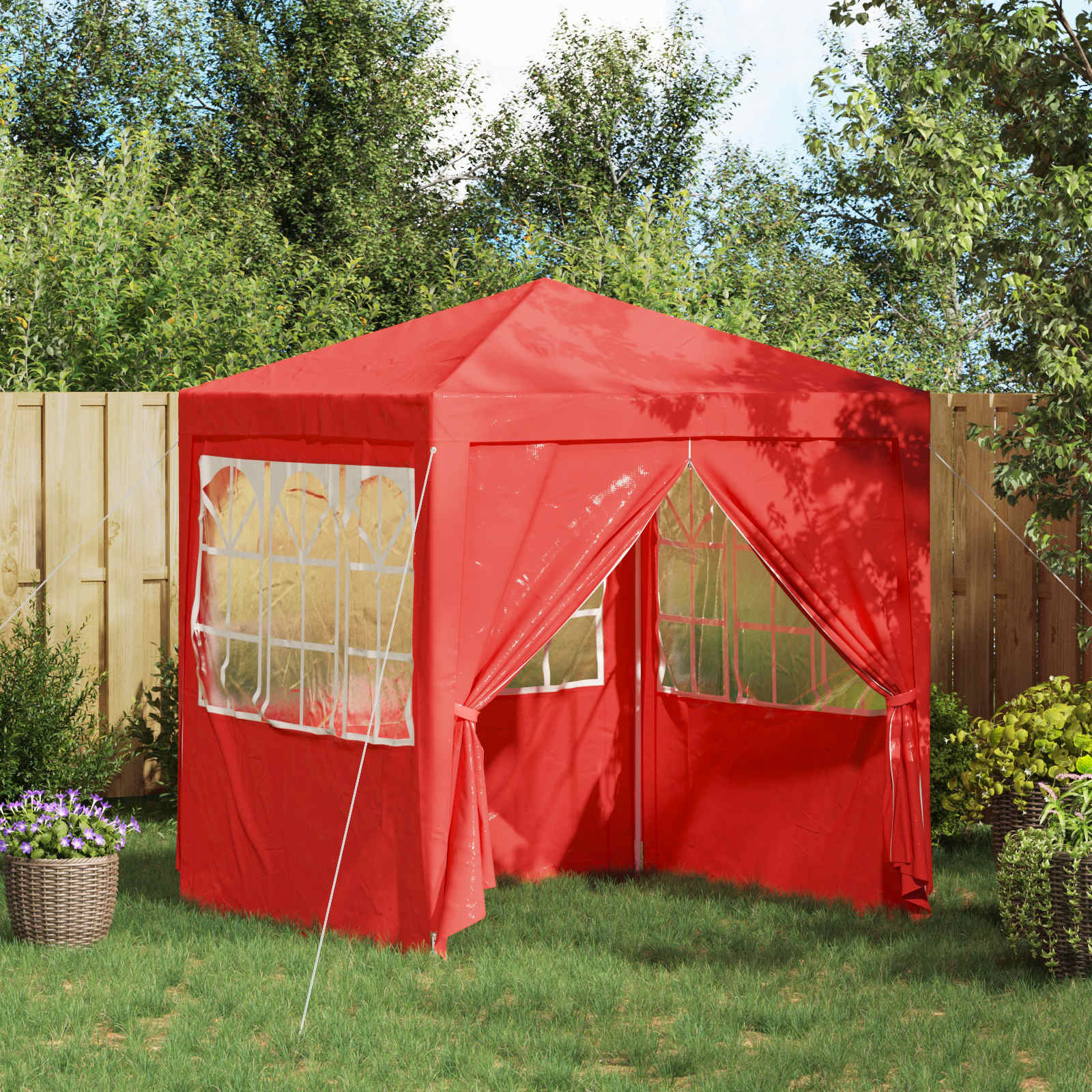 Party-Zelt 200 x 200 x 240 cm Rot PE and Steel