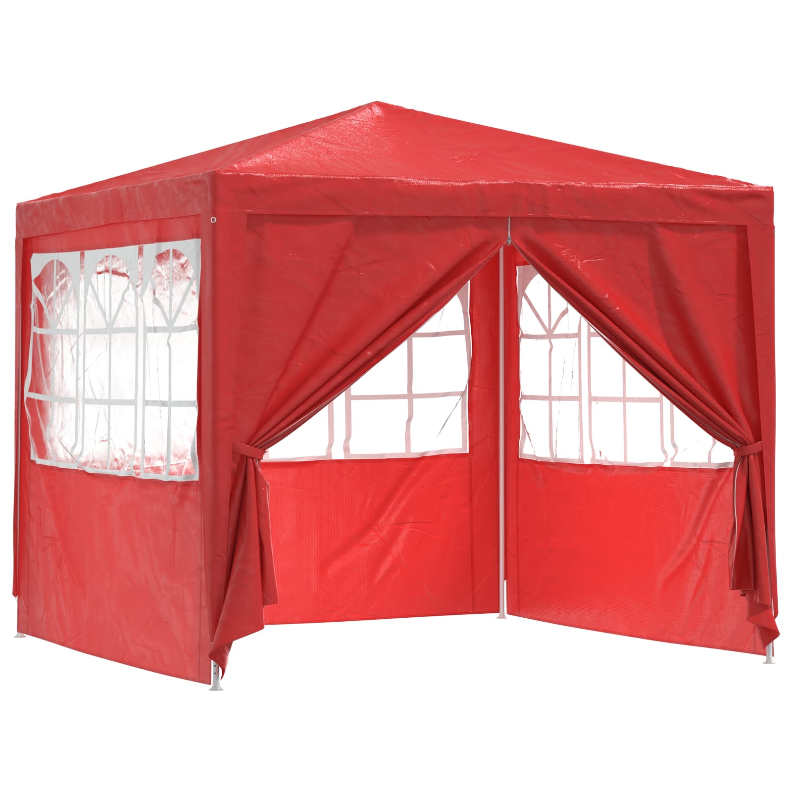 Party-Zelt 250 x 250 x 240 cm Rot PE and Steel