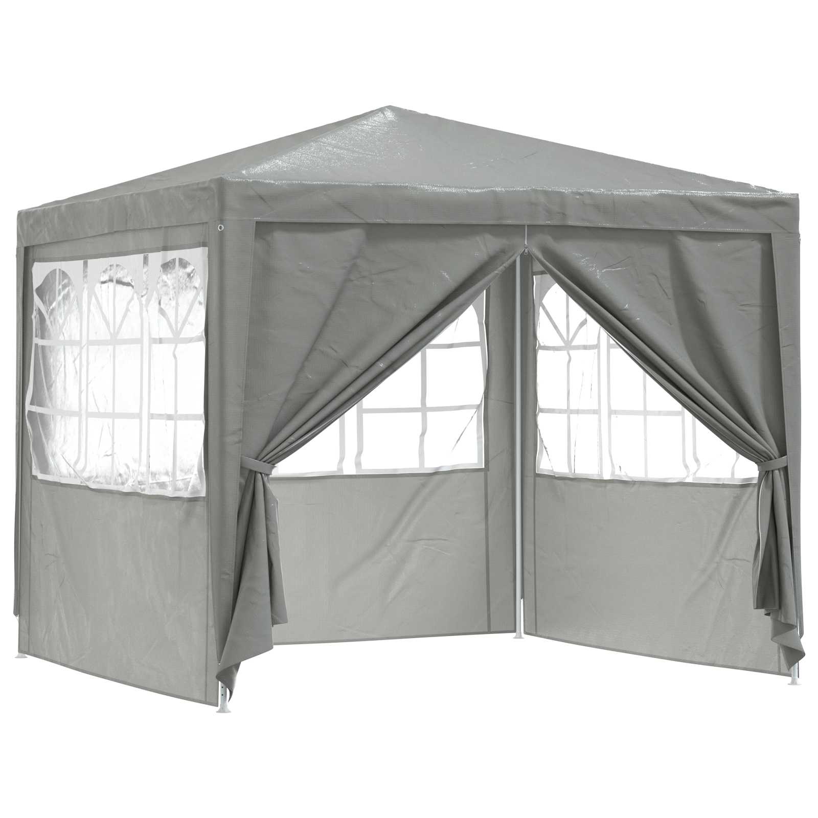 Party-Zelt 250 x 250 x 240 cm Hellgrau PE and Steel