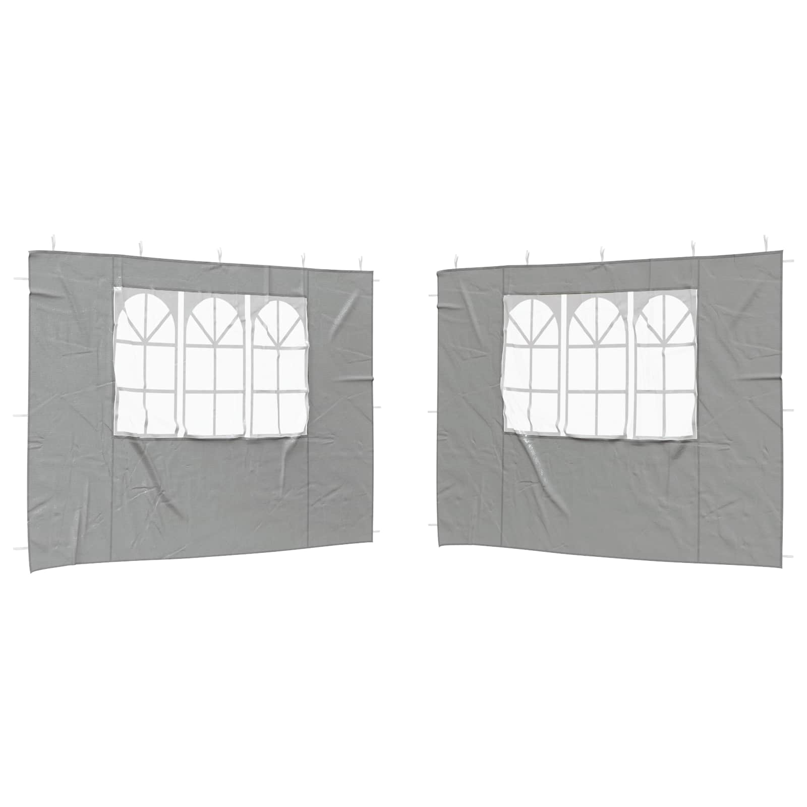 Partyzelt-Seitenteil 2 Stk. 300 x 195 cm Hellgrau PE und Stahl