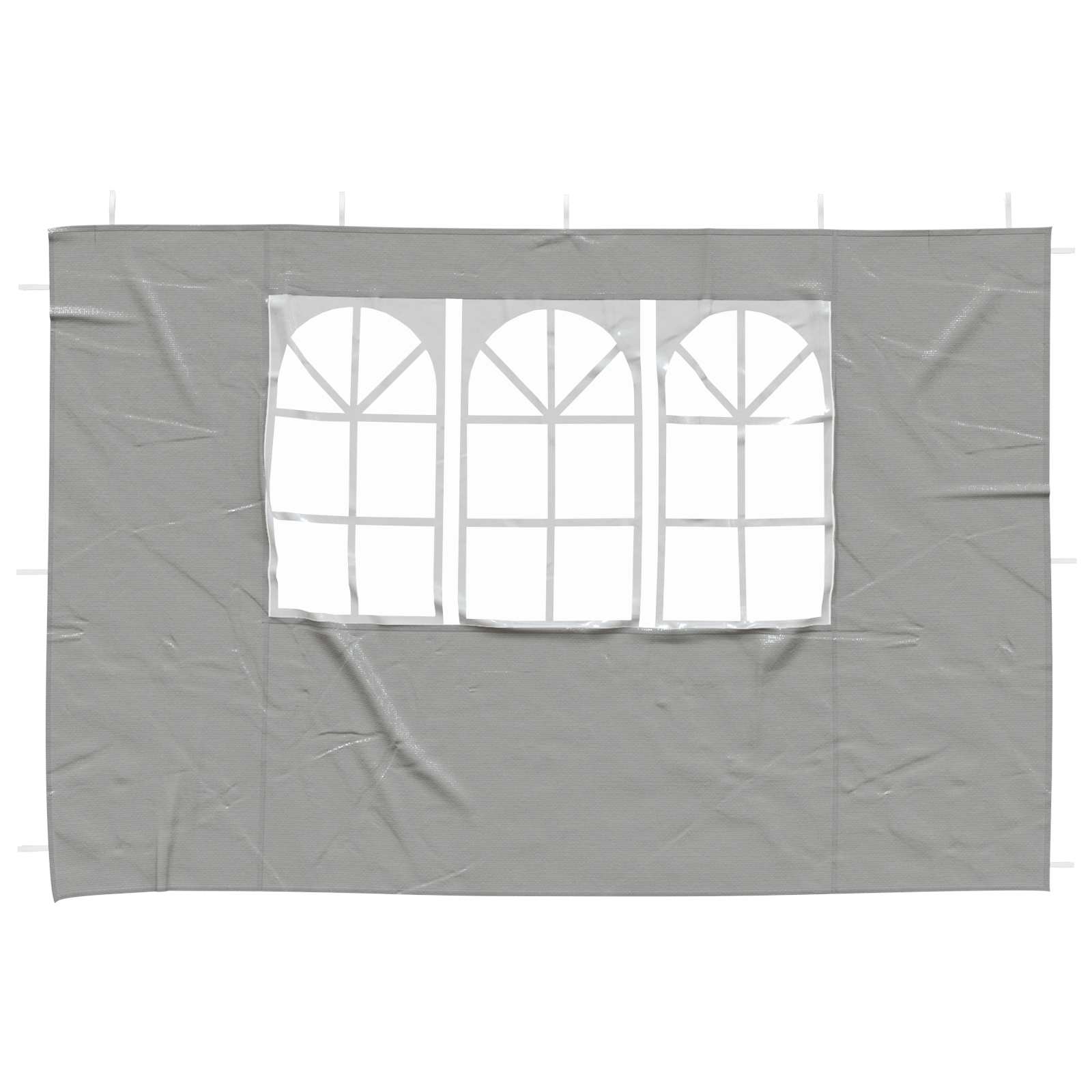 Partyzelt-Seitenteil 2 Stk. 300 x 195 cm Hellgrau PE und Stahl