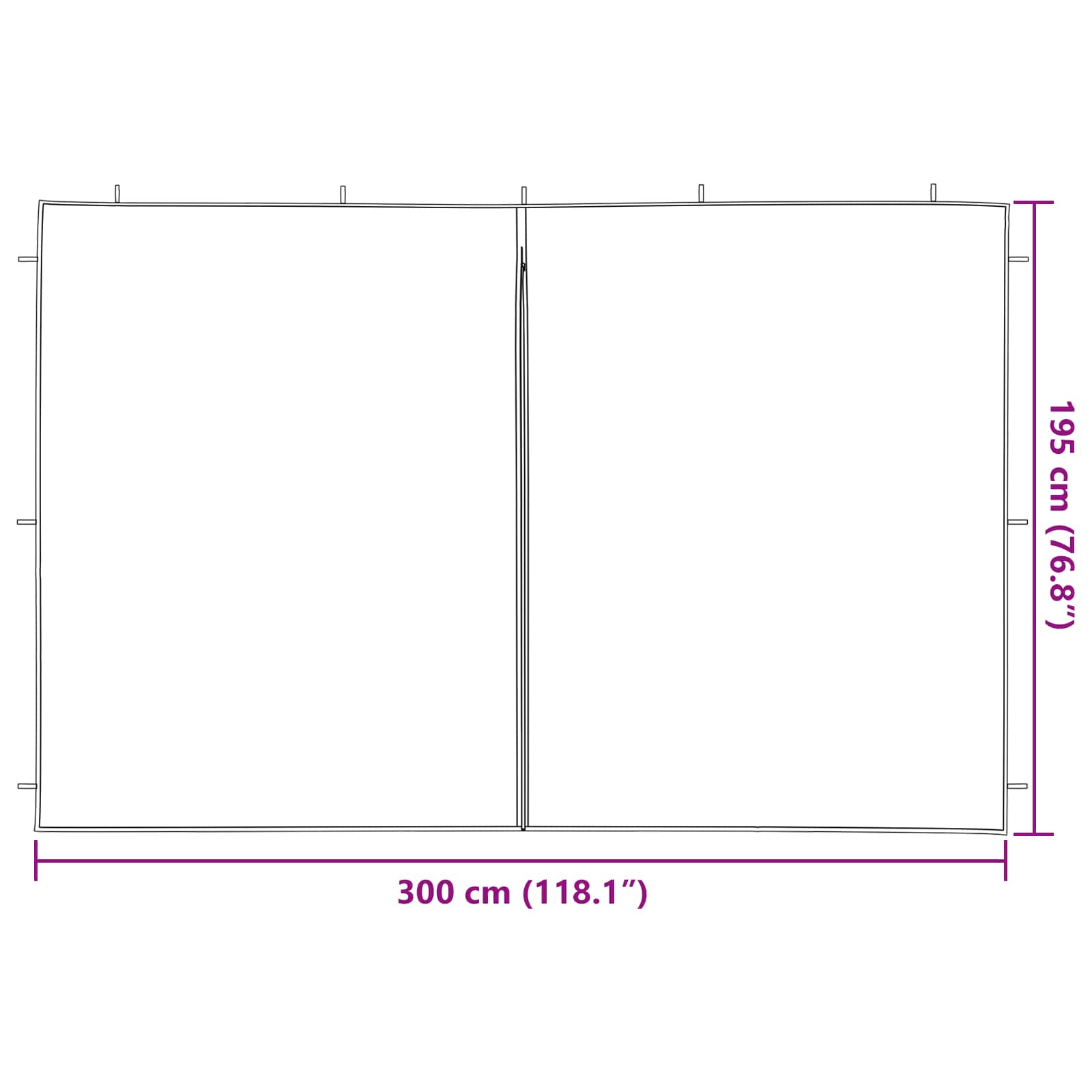 Partyzelt-Seitenteil 2 Stk. 300 x 195 cm Rot PE und Stahl