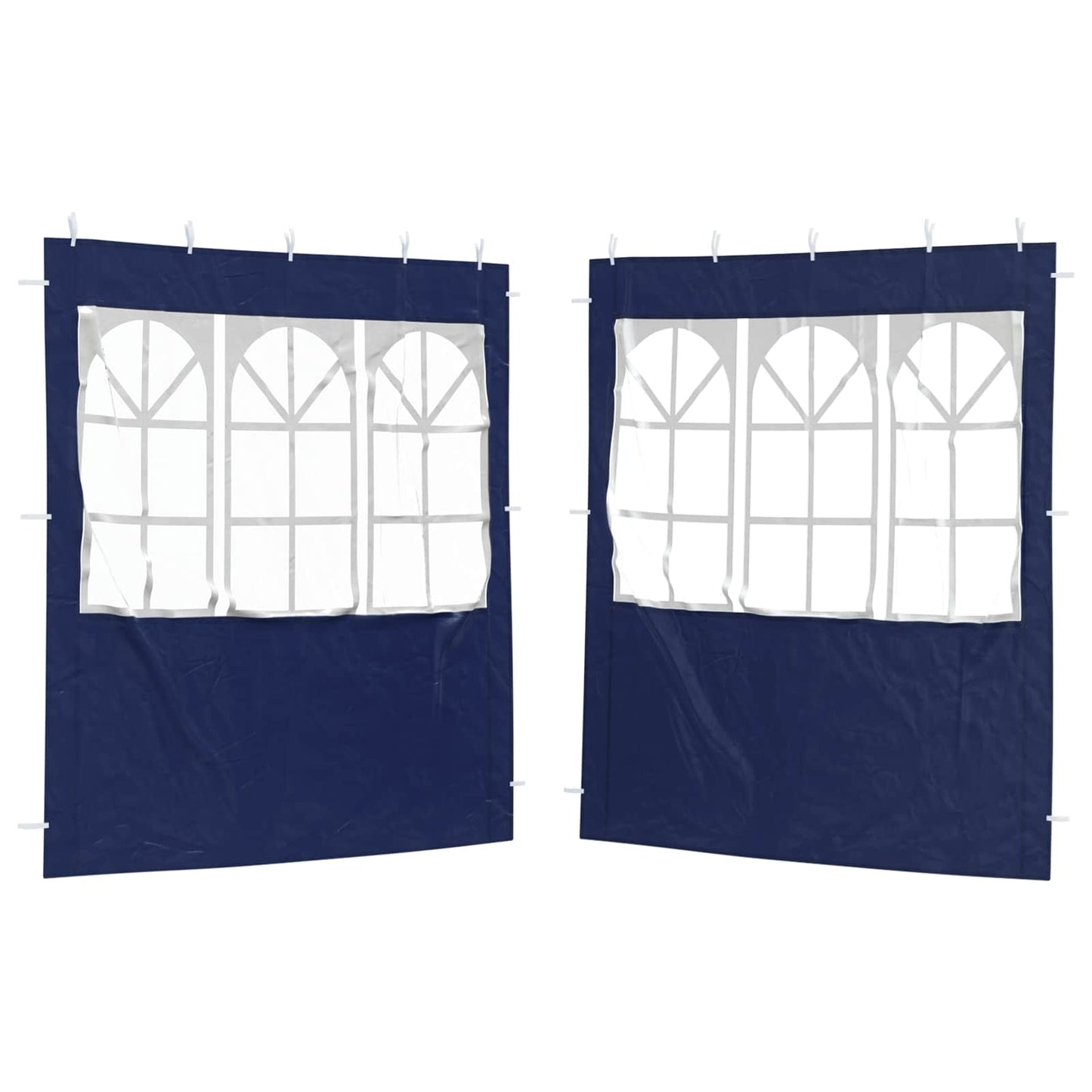 Partyzelt-Seitenteil 2 Stk. 200 x 195 cm Blau PE und Stahl