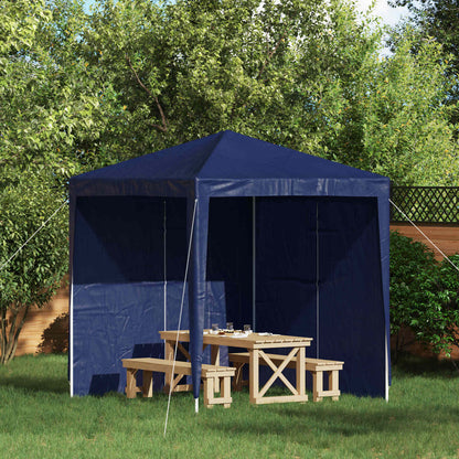 Partyzelt-Seitenteil 2 Stk. 200 x 195 cm Blau PE und Stahl