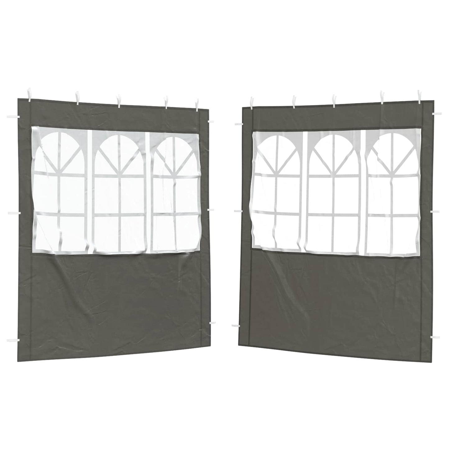 Partyzelt-Seitenteil 2 Stk. 200 x 195 cm Anthrazit PE und Stahl