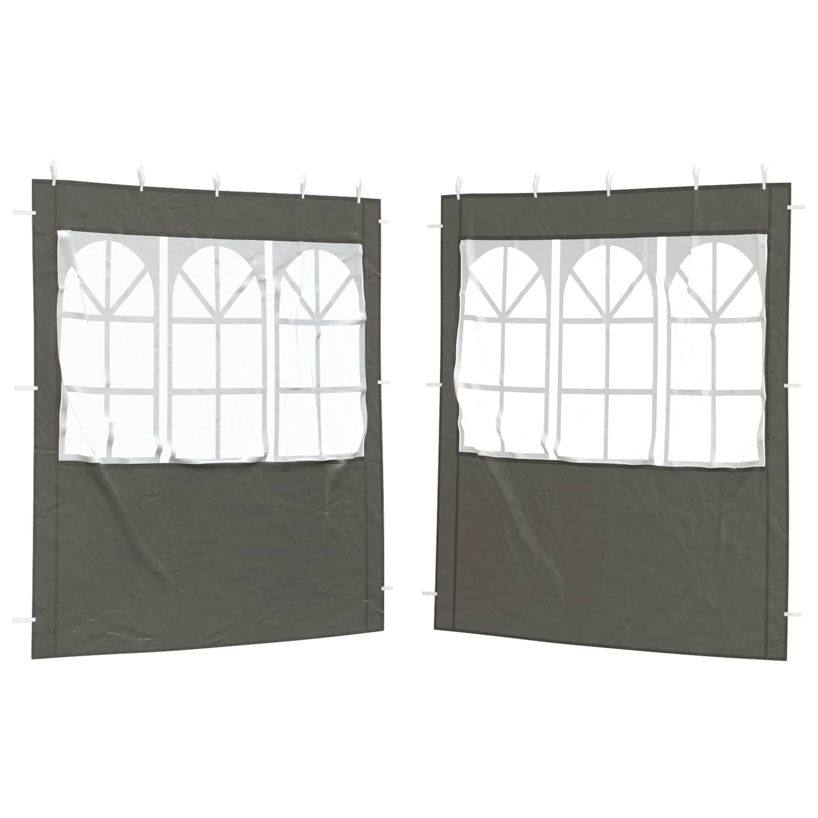 Partyzelt-Seitenteil 2 Stk. 200 x 195 cm Anthrazit PE und Stahl