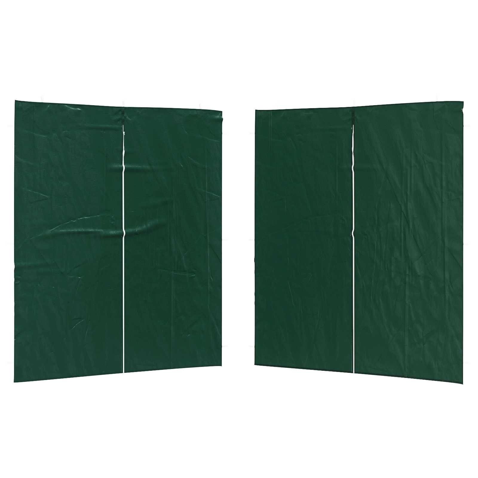 Partyzelt-Seitenteil 2 Stk. 200 x 195 cm Grün PE und Stahl