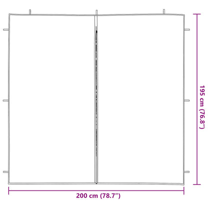 Partyzelt-Seitenteil 2 Stk. 200 x 195 cm Grün PE und Stahl
