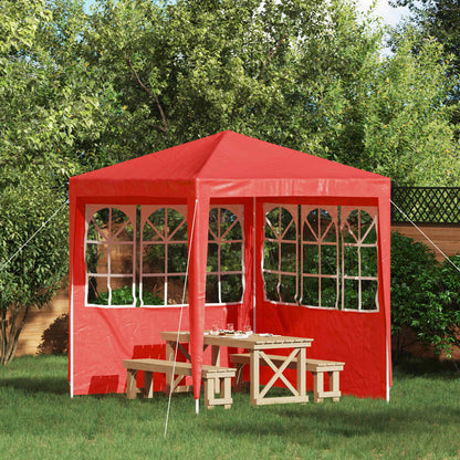 Partyzelt-Seitenteil 2 Stk. 200 x 195 cm Rot PE und Stahl